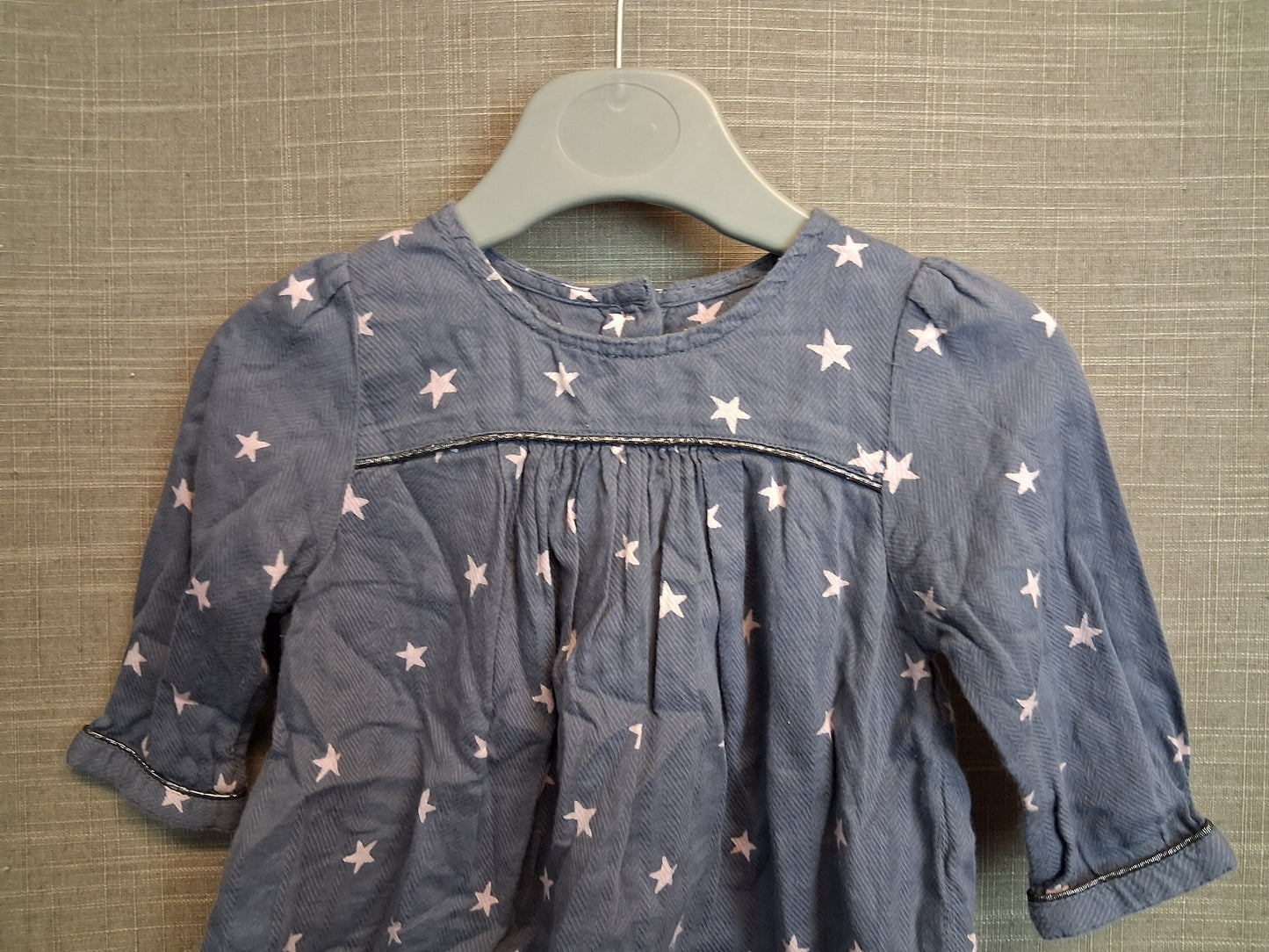 Next Girls Blue Star Print Blouse Age 3-6 Months