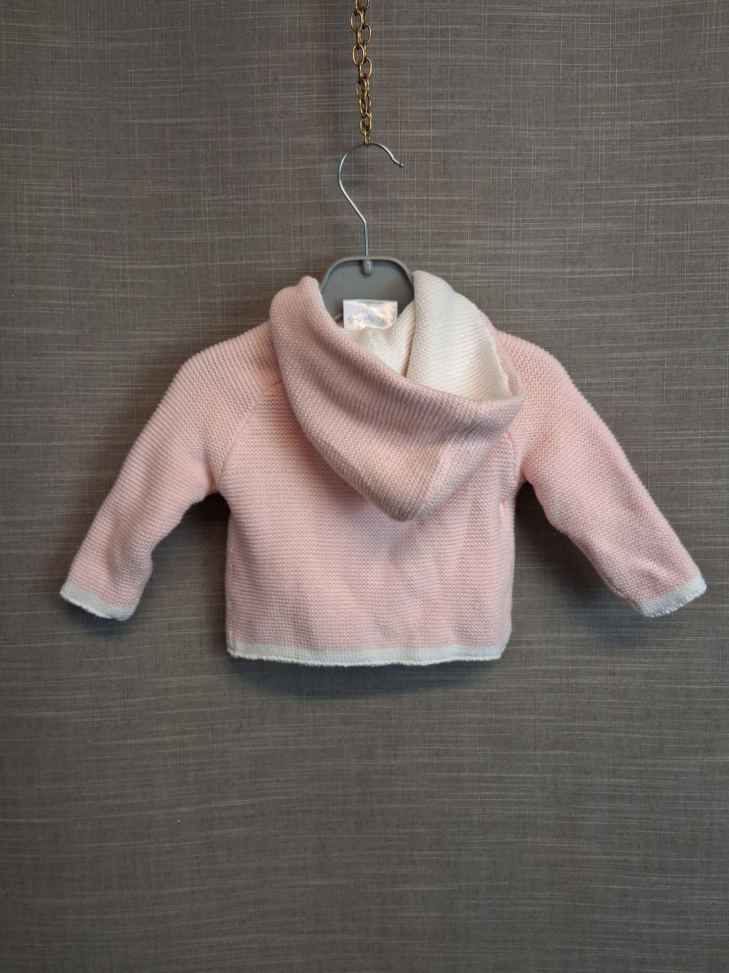 Rock Bye Baby Girls Pink Knitted Cardigan Knitted with Hood Age 0-3 months