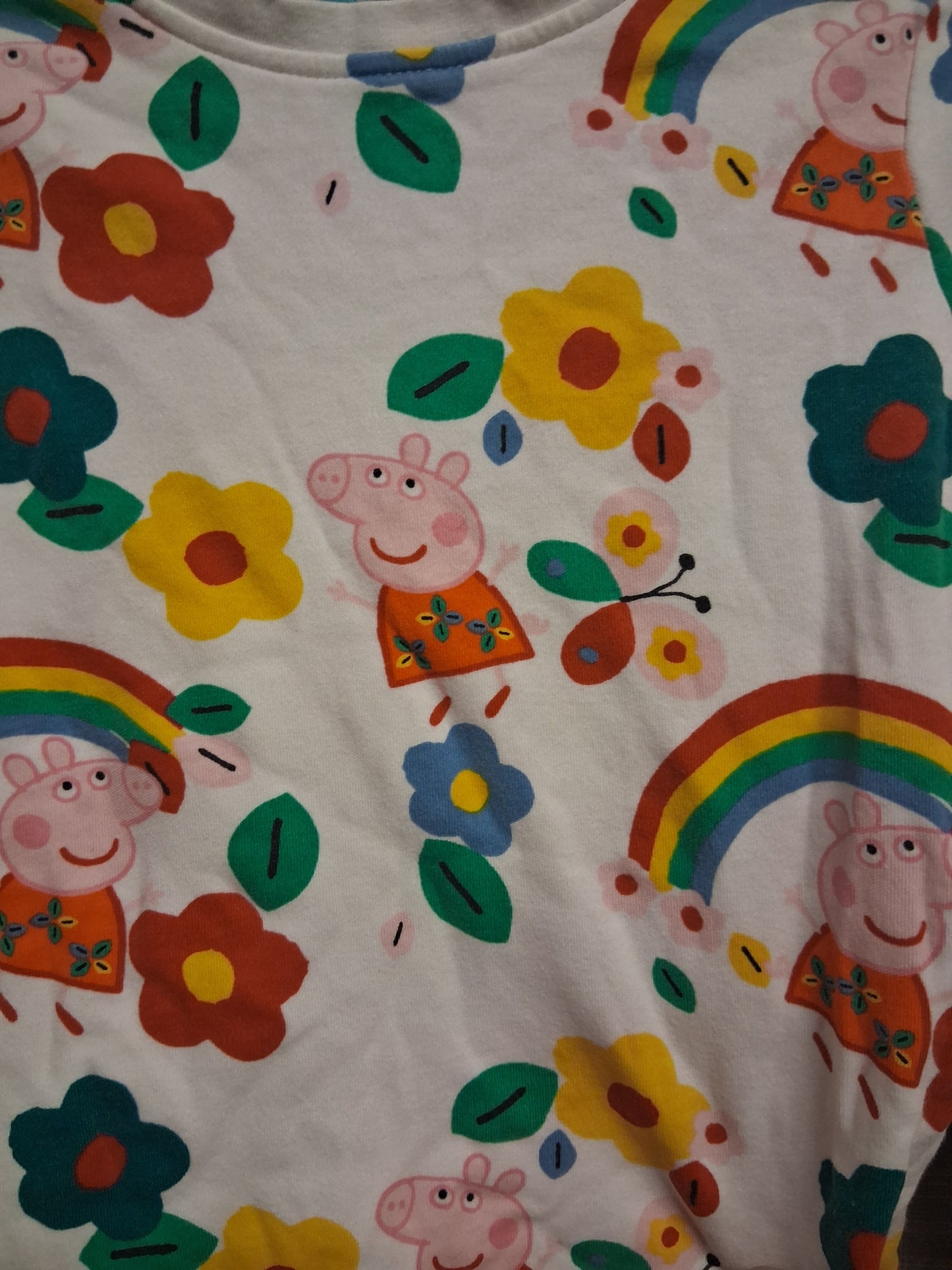Next Girls Peppa Pig Pyjamas PJs 2 Piece Set White Age 12-18 Months