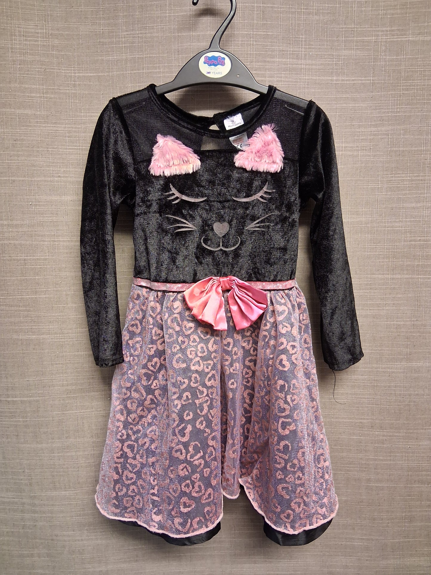 Morrisons Girls Halloween Cat Theme Dress Age 3-4 Years