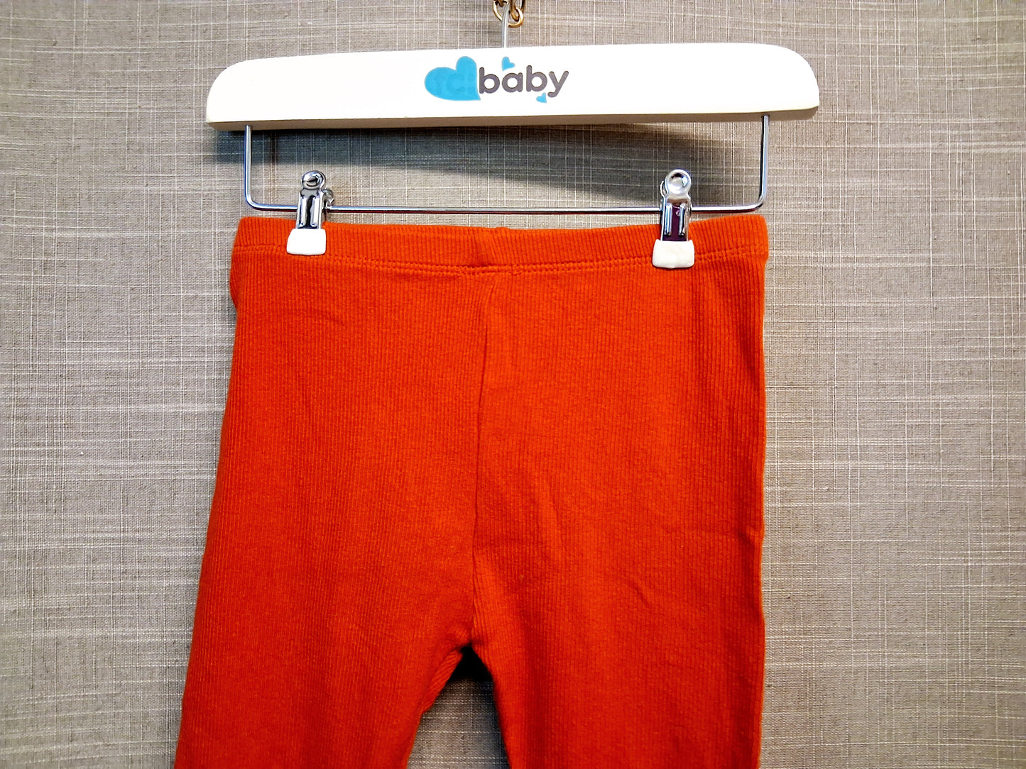 Next Girls Red Ribbed Leggings Age 9-12 Months