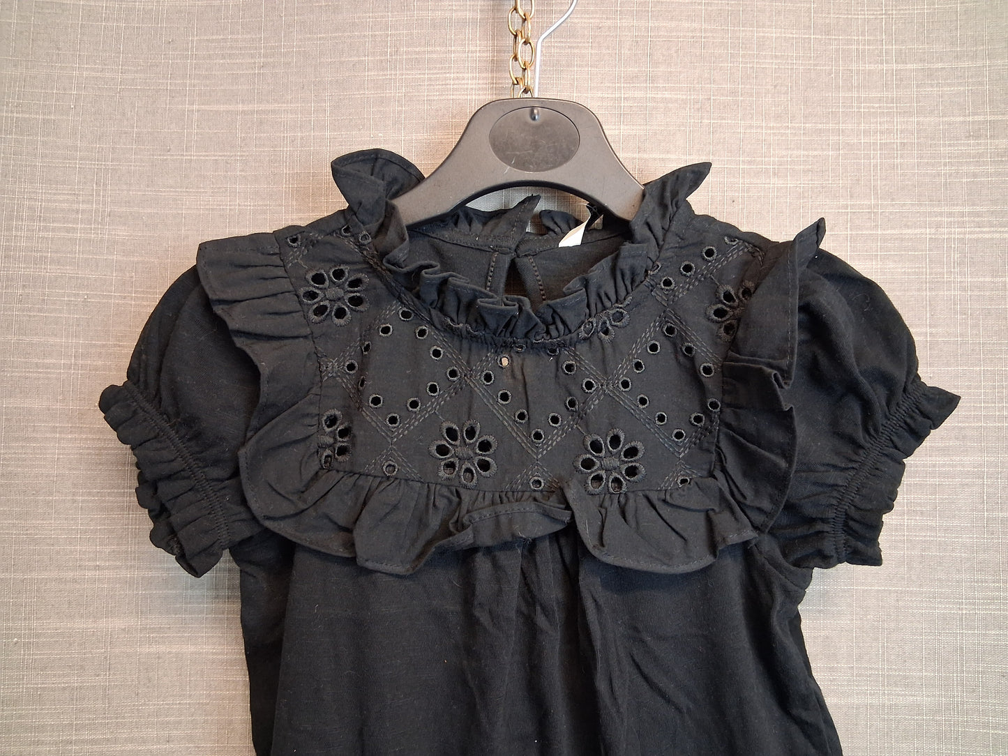 George Girls Black Short Sleeve T-Shirt Age 6-7 Years New