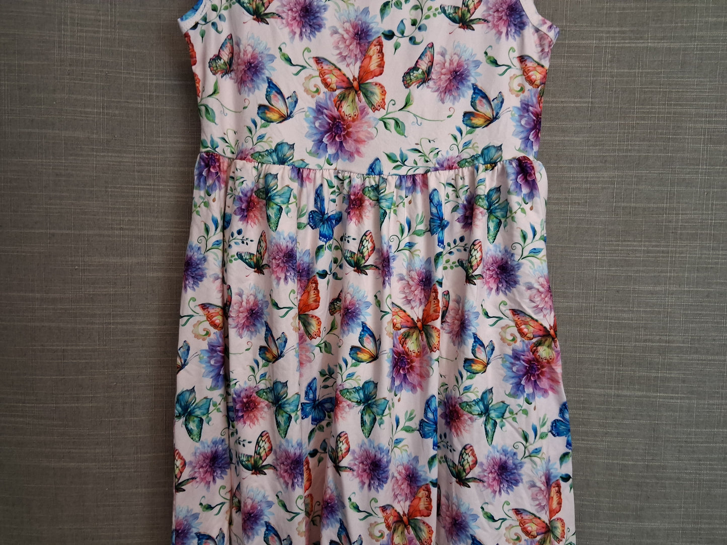Shein Girls Sundress Sleeveless Butterfly Print Age 7 Years