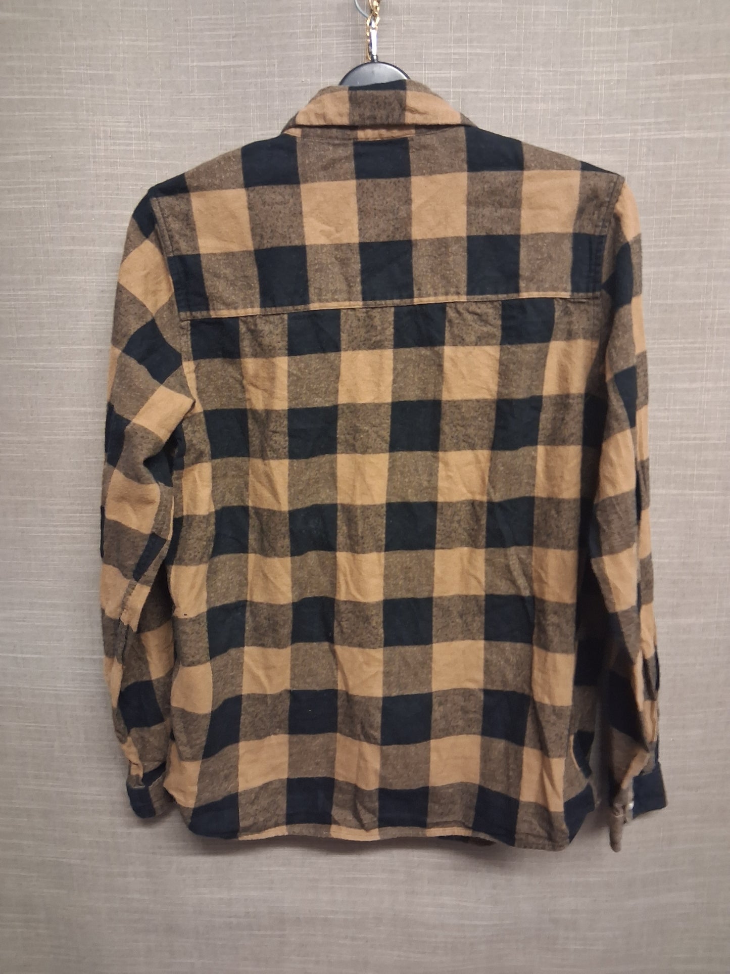 Primark Boys Brown Black Check Long Sleeve Shirt Age 14-15 Years