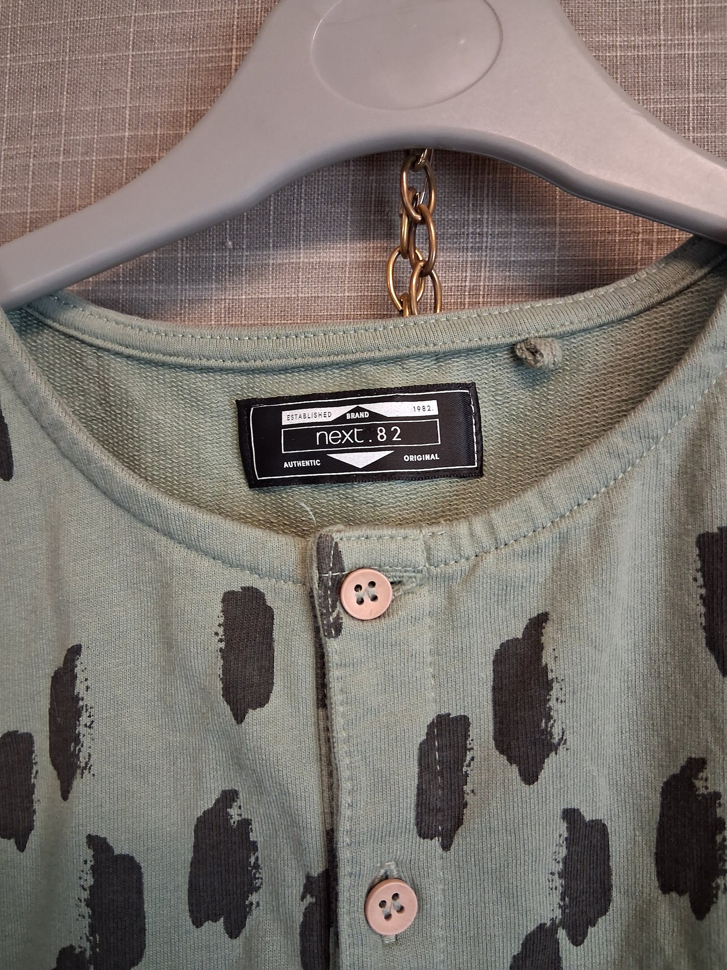 Next Boys Green Spotty Jersey Sleeveless Romper Age 4-5 Years