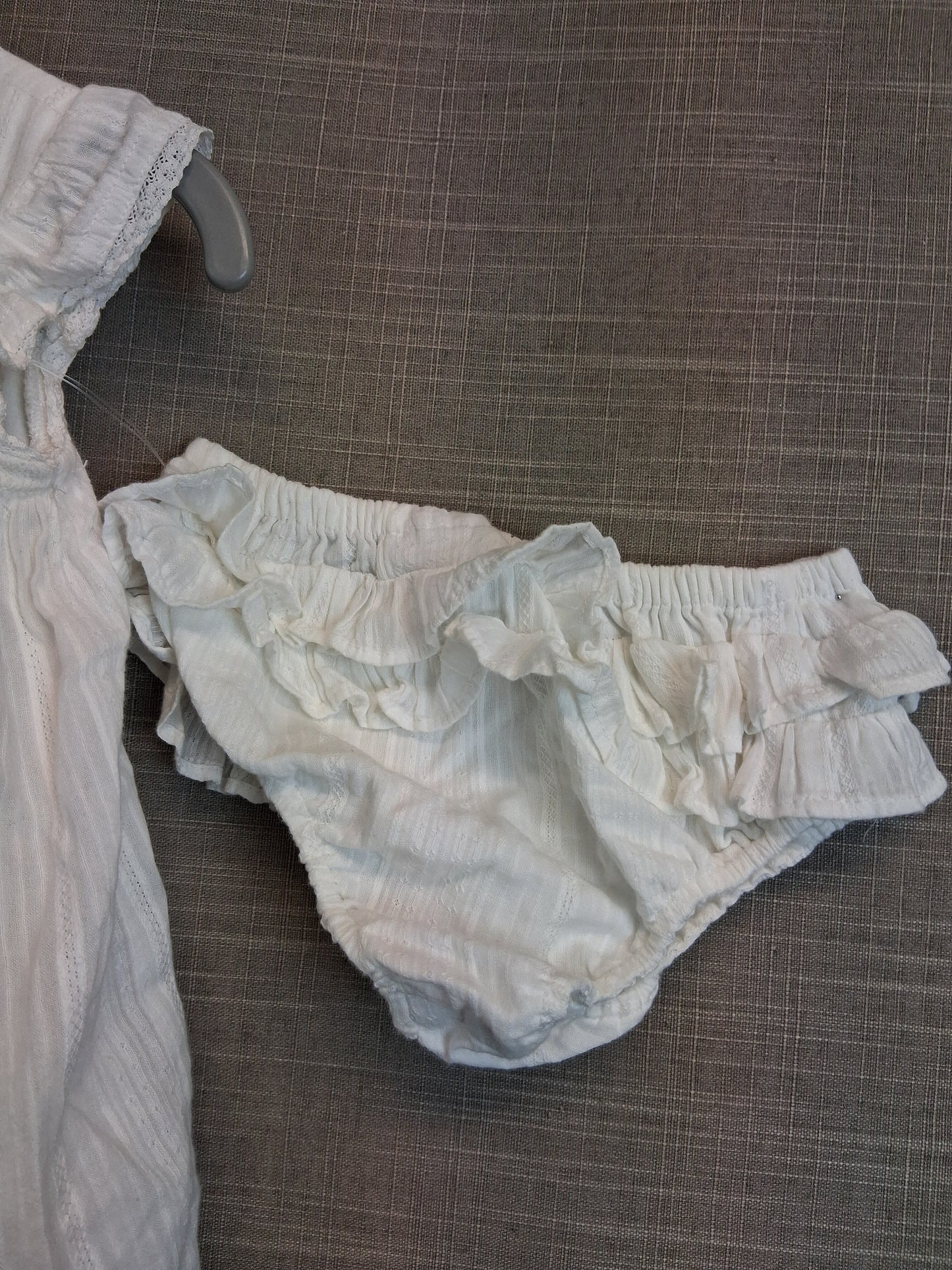 Next Girls White Sleeveless Dress With Matching Pants Age 3-6 Months