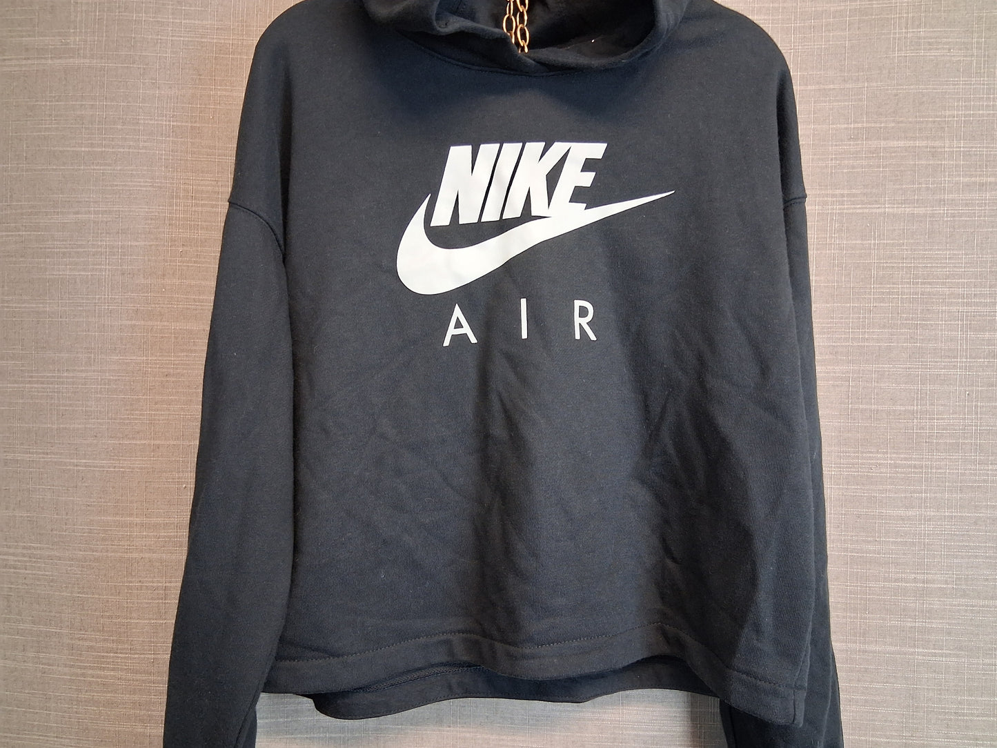 Nike Air Girls Hoodie Black Spellout Logo Age 12-13 Years