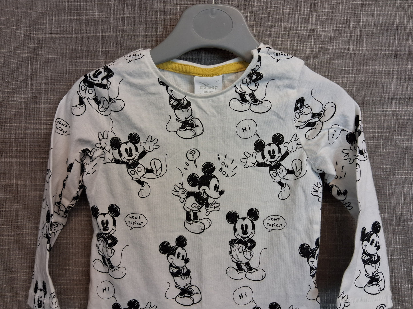 F&F Disney Boys Mickey Mouse Long Sleeve T-Shirt Age 6-9 Months