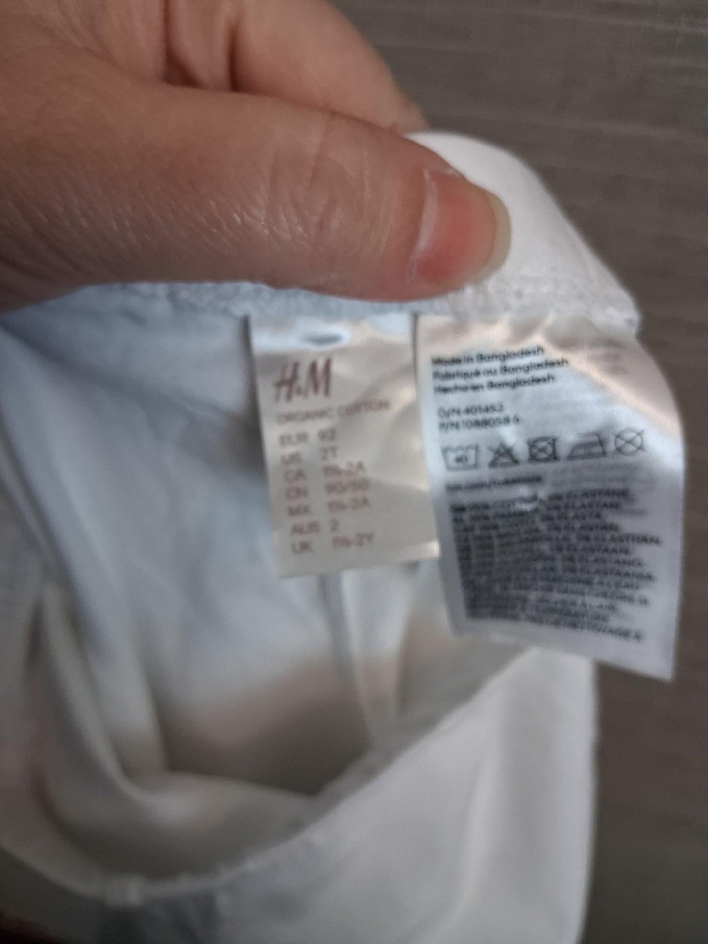 H&M Girls White Jersey Leggings Age 18-24 Months