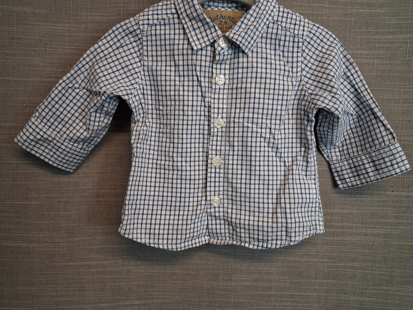 Next Boys Check Shirt Age 3-6 Months Blue White