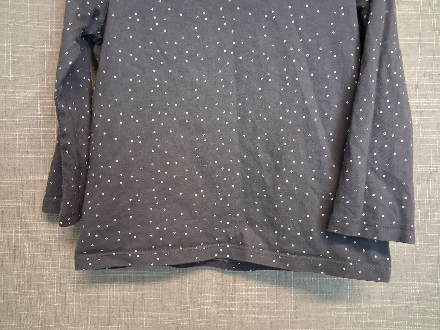 F&F Girls Grey Long Sleeve Spotty T-Shirt Age 3-4 Years