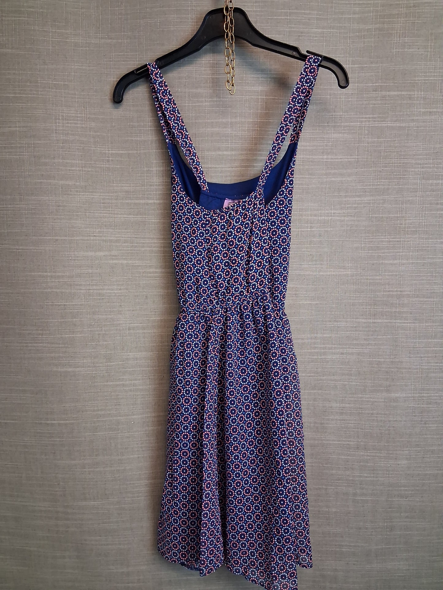 F&F Girls Blue Strappy Cross Back Dress Age 9-10 Years