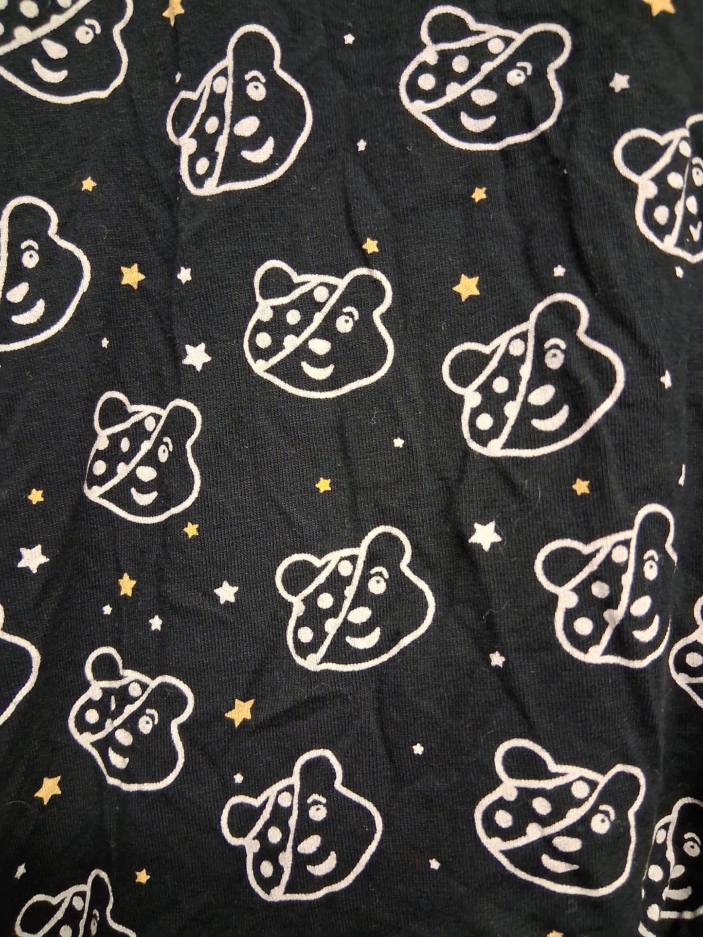 George Girls Black "Pudsey" Children in Need Pyjamas PJs 2 Piece Set Age 9-10 Years