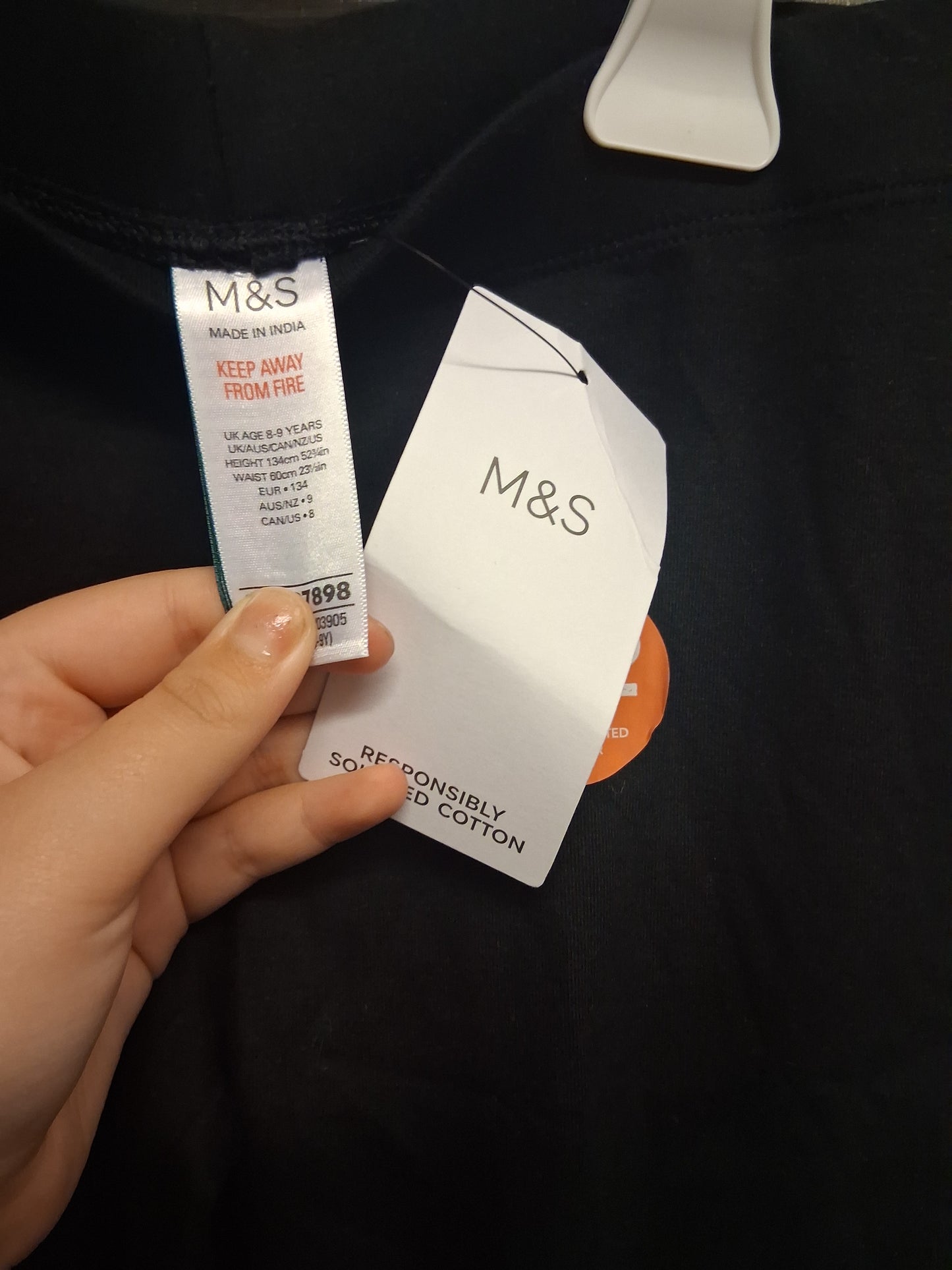 Marks and Spencer Black Leggings Age 8-9 Years New