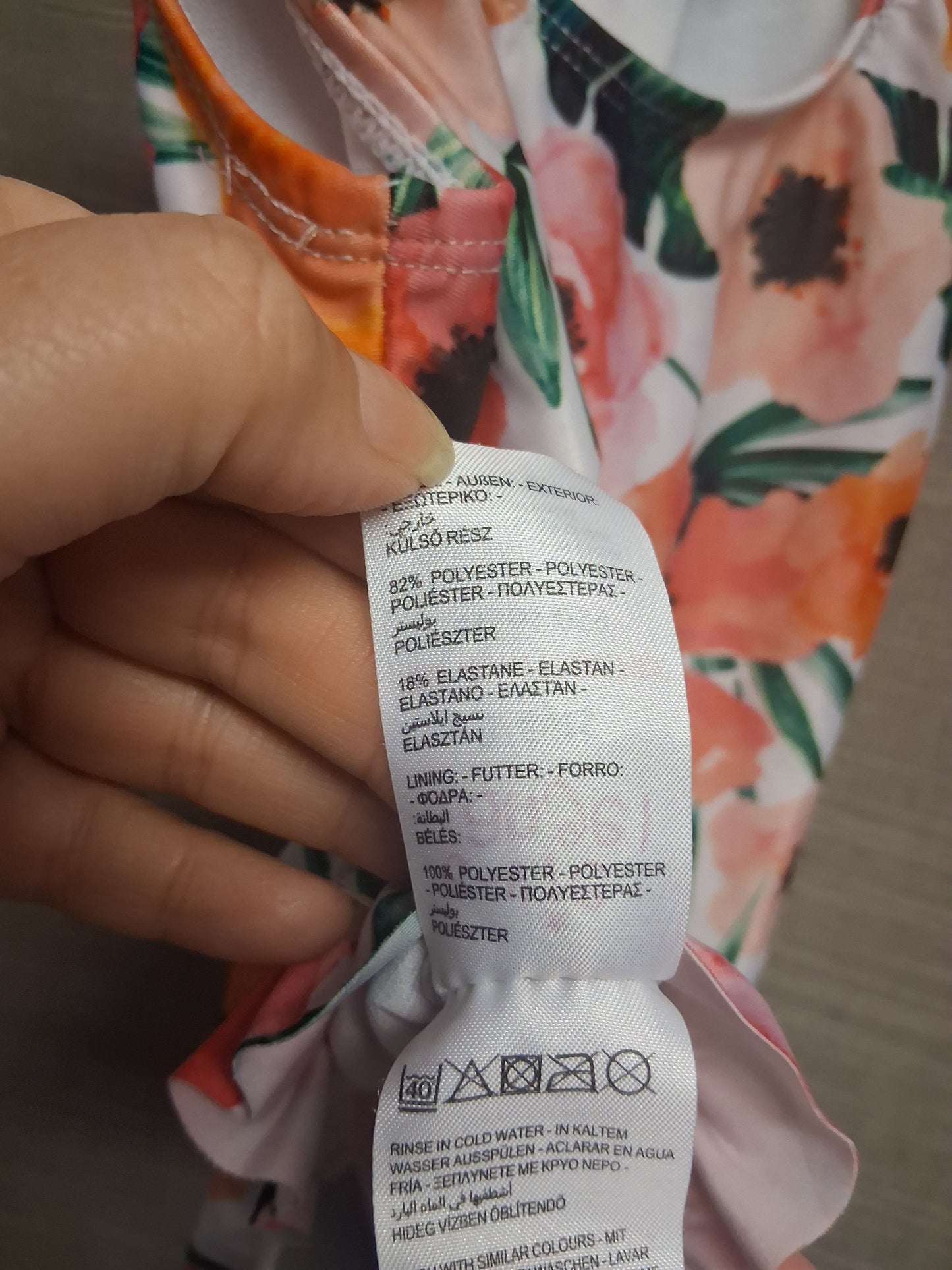 E-vie Angel Girls White Floral Swimsuit One Piece Age 3-4 Years