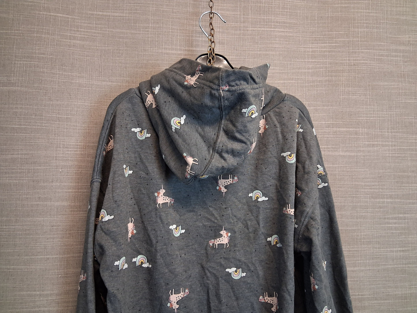Next Girls Grey Unicorn Hoodie Pullover Jumper Age 16 Years