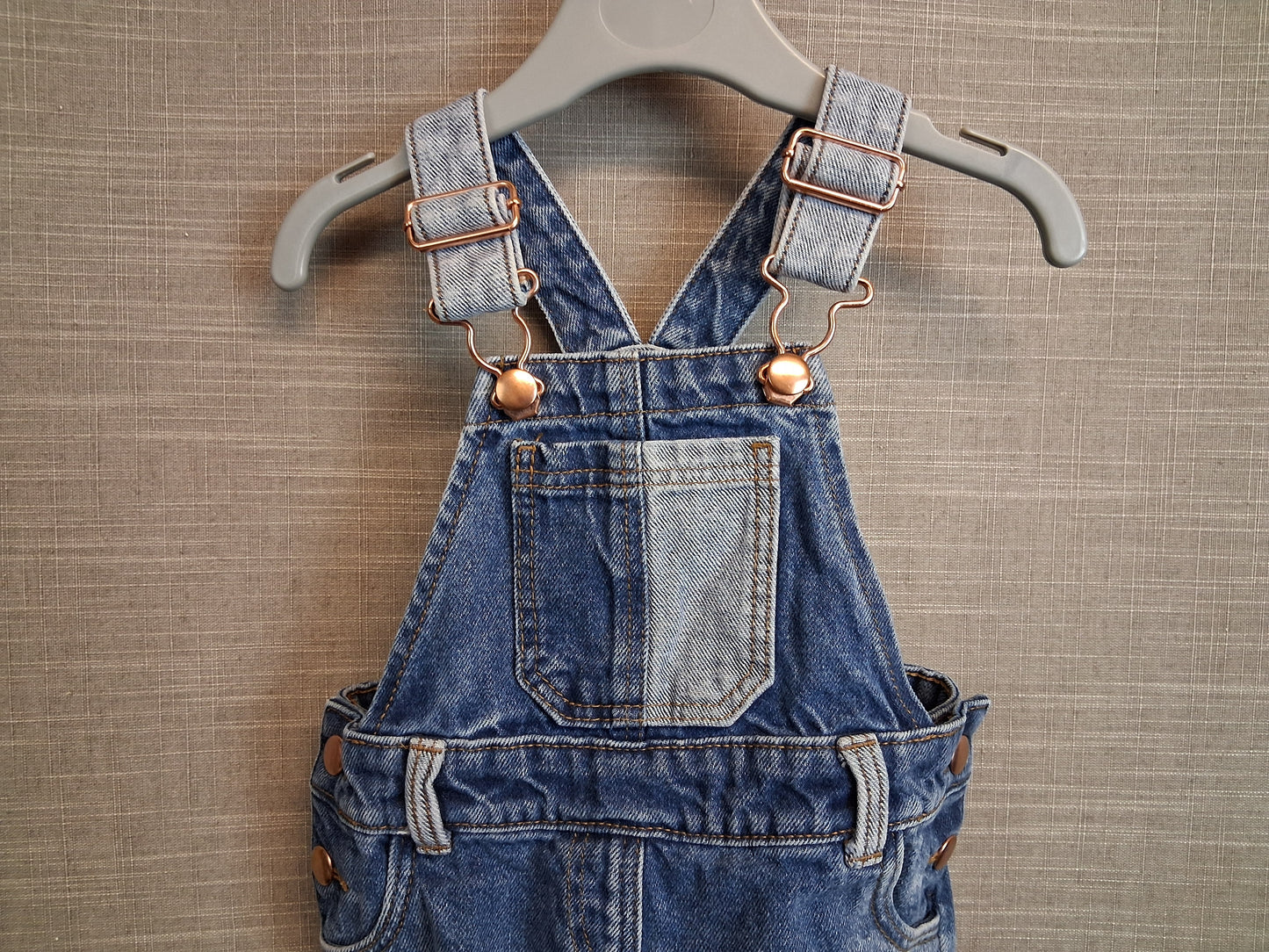 Nutmeg Boys Blue Denim Dungaree Shorts Age 12-18 Months