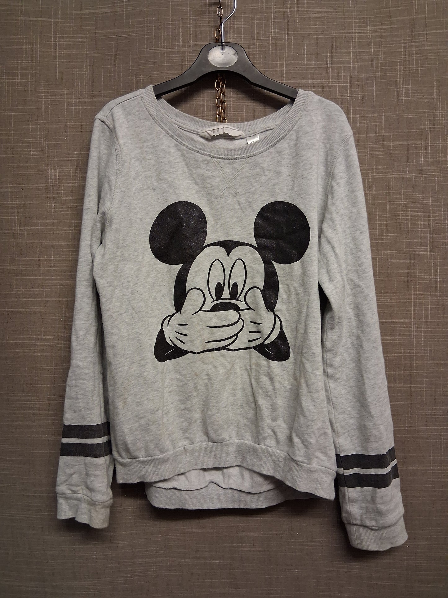 H&M Disney Girls Mickey Mouse Grey Long Sleeve Sweater Age 14-15 years