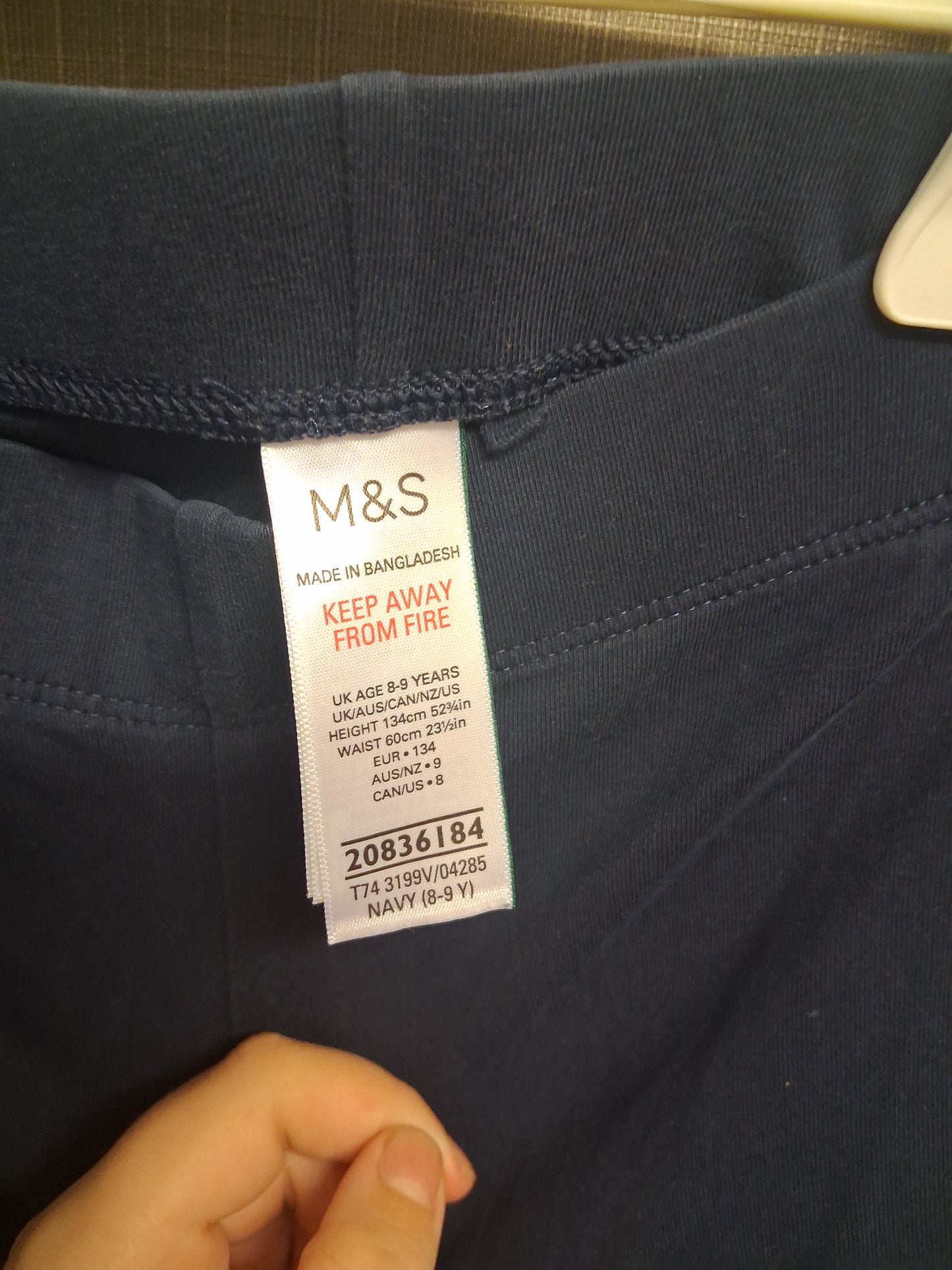 Marks and Spencer Navy Leggings Age 8-9 Years