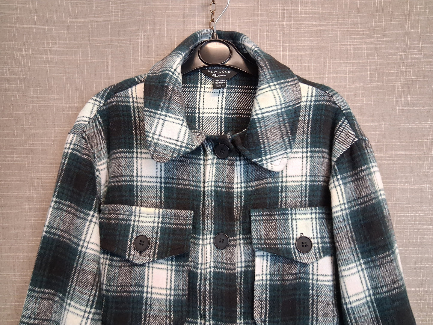 New Look Girls Green Check Flannel Style Shirt Age 10-11 Years