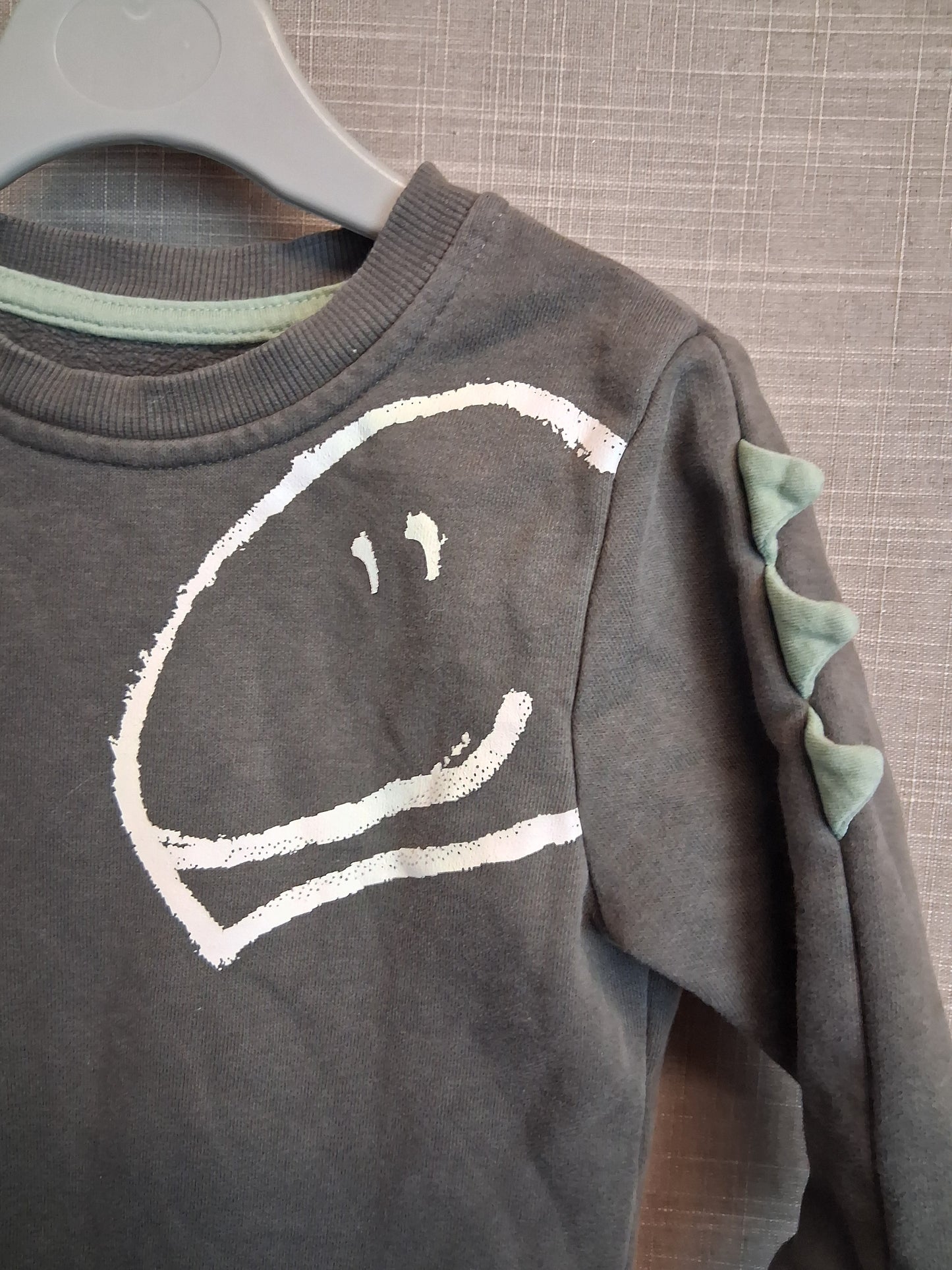 George Boys Grey Dinosaur Theme Sweater Age 12-18 Months