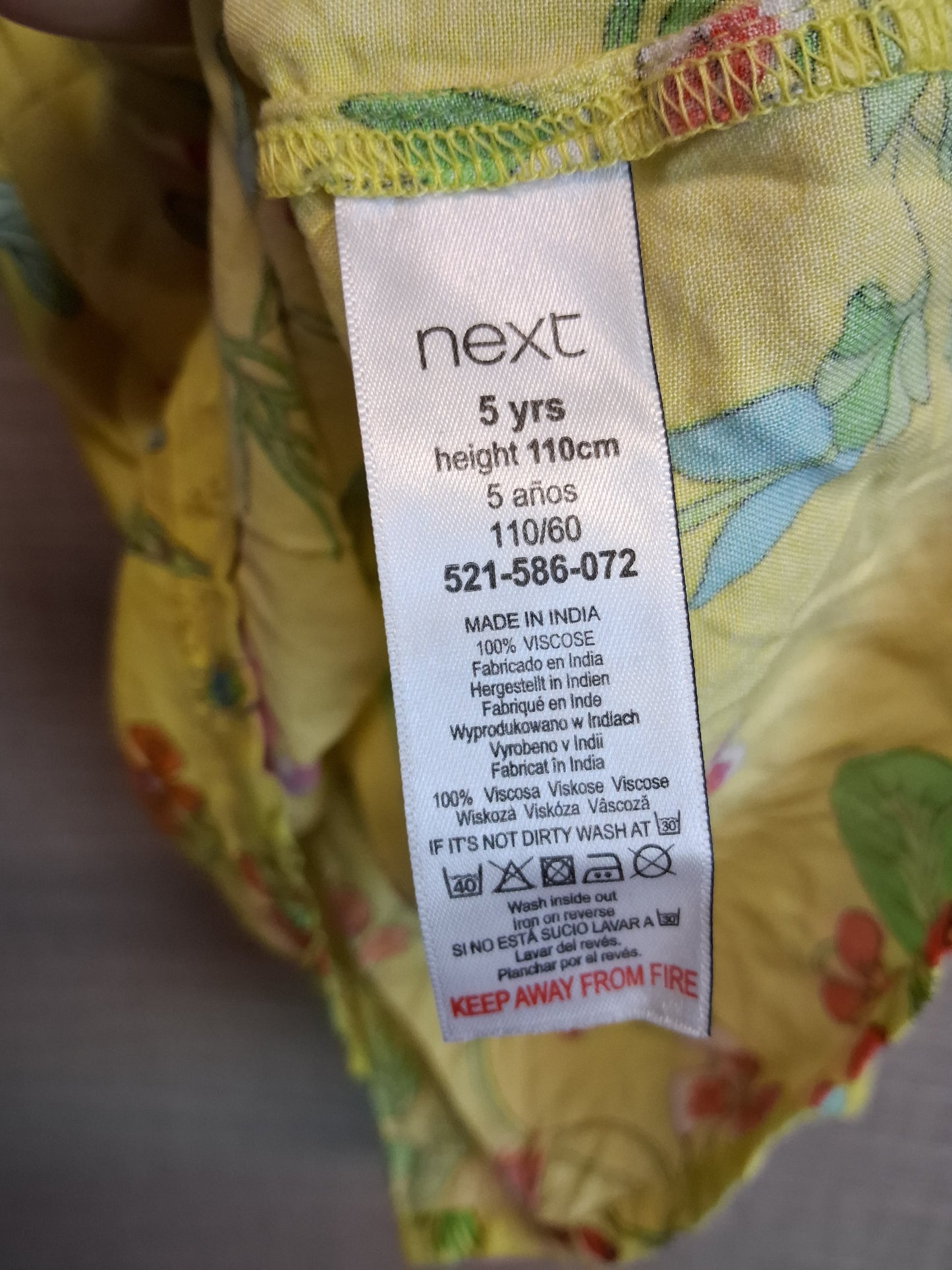 Next Yellow Floral Sundress Strappy Age 5 Years