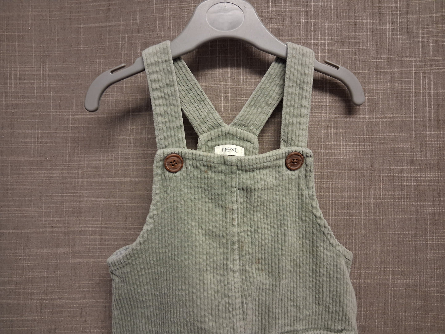 Next Girls Sage Green Corduroy Pinafore Dress Age 2-3 Years