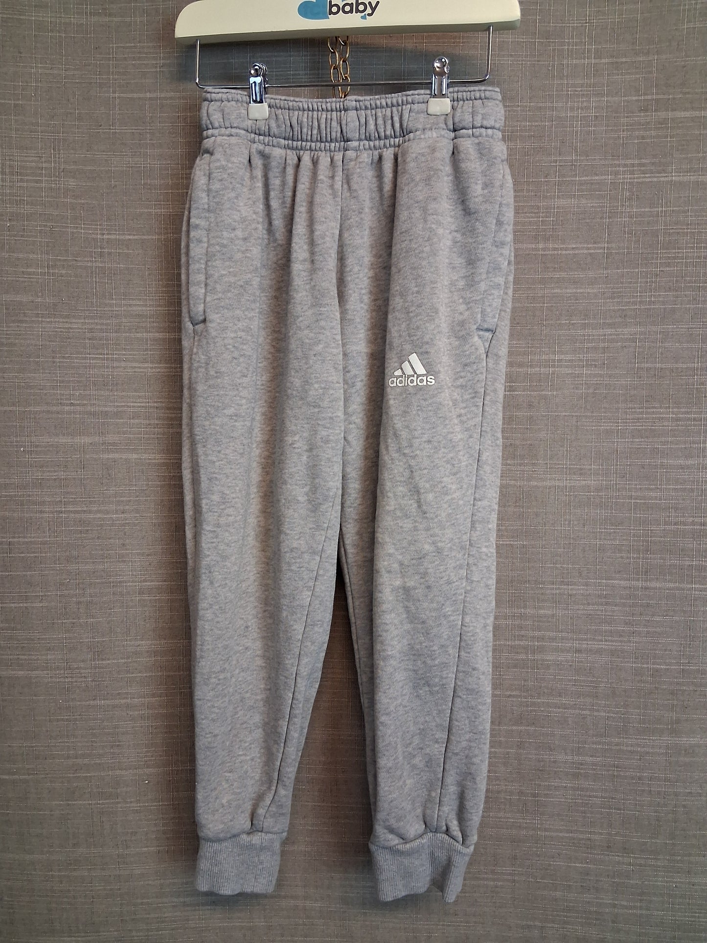 Adidas Boys Joggers Grey Elastic Waist Age 4-5 Years