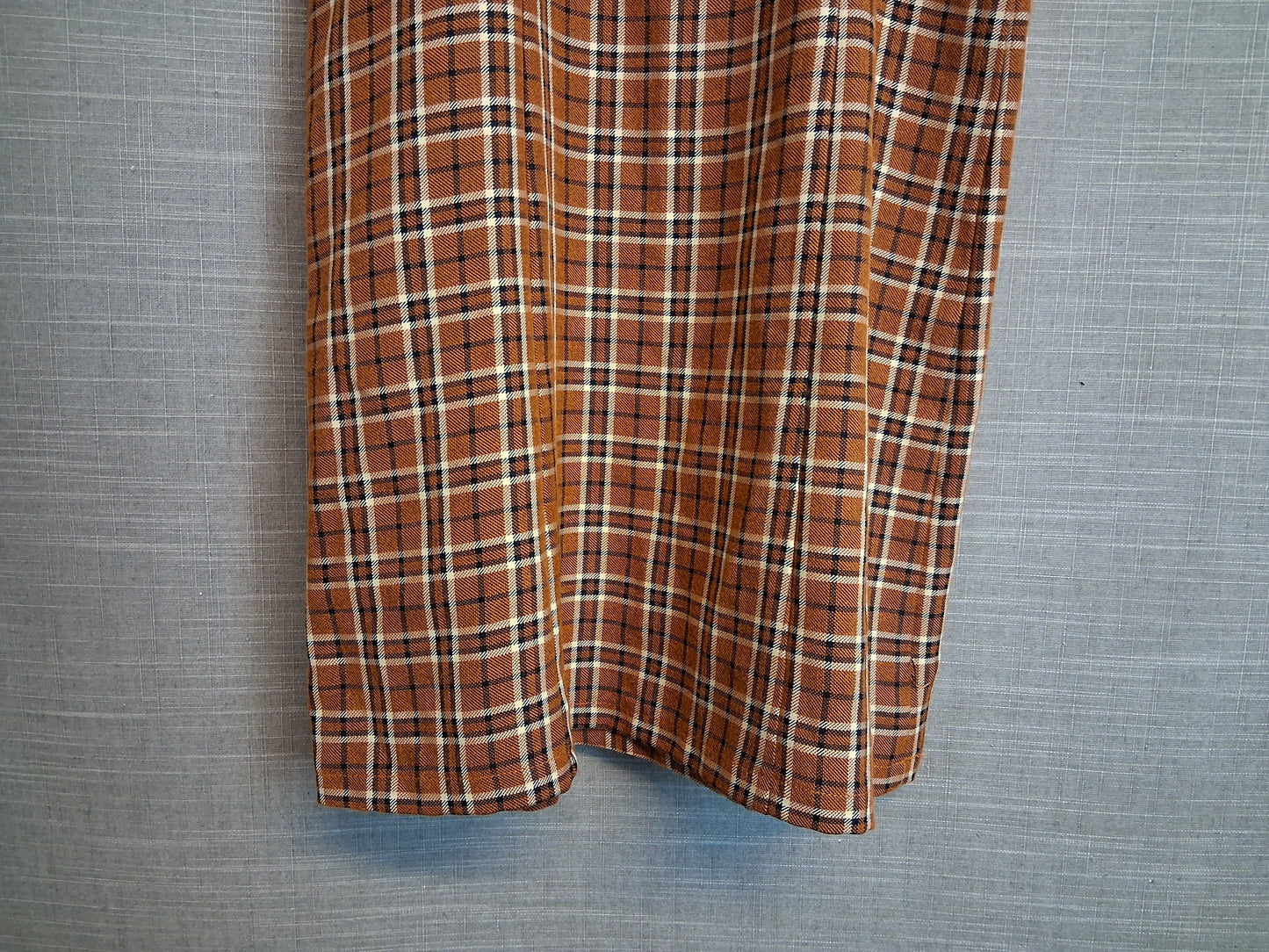 F&F Girls Orange Brown Check Pinafore Dress Age 11-12 Years