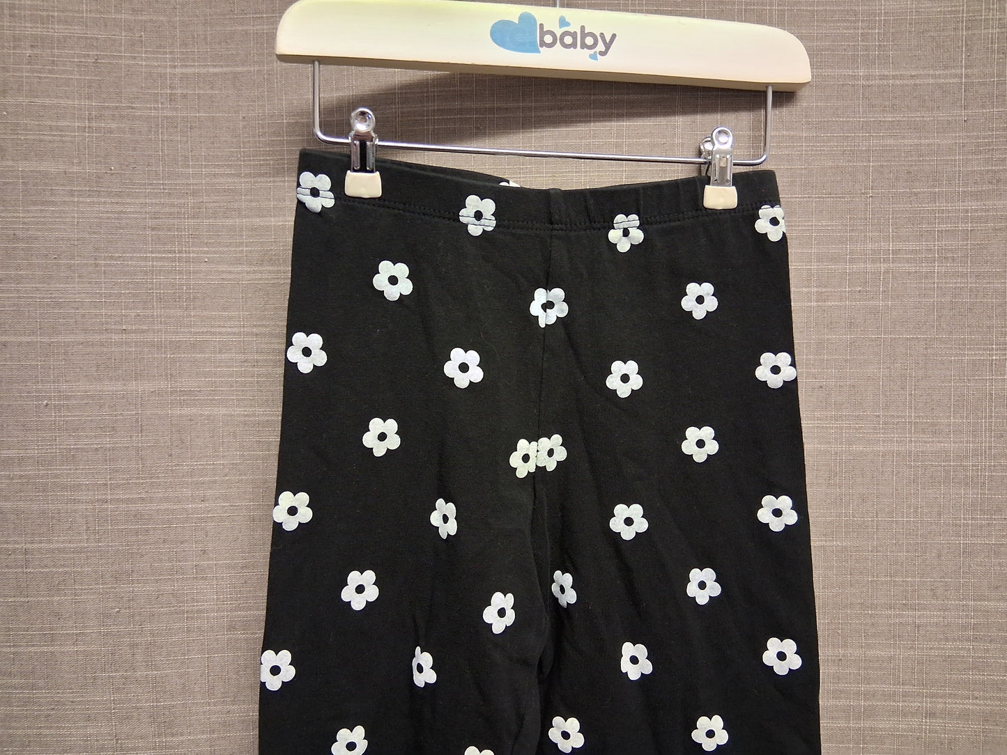 Matalan Black Floral Jersey Leggings Age 7 Years