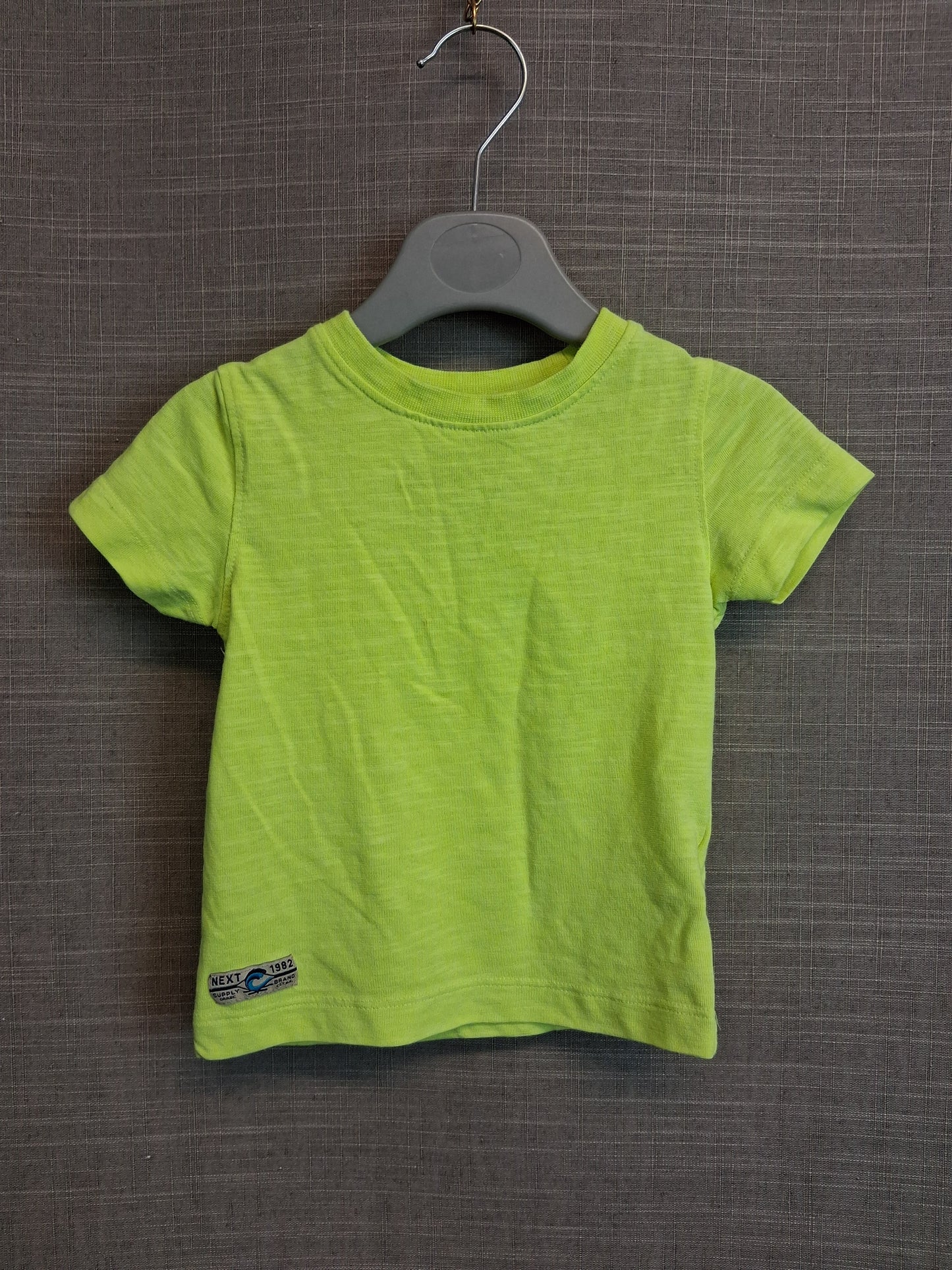 Next Boys Neon Yellow Short Sleeve T-Shirt Age 3-6 Months