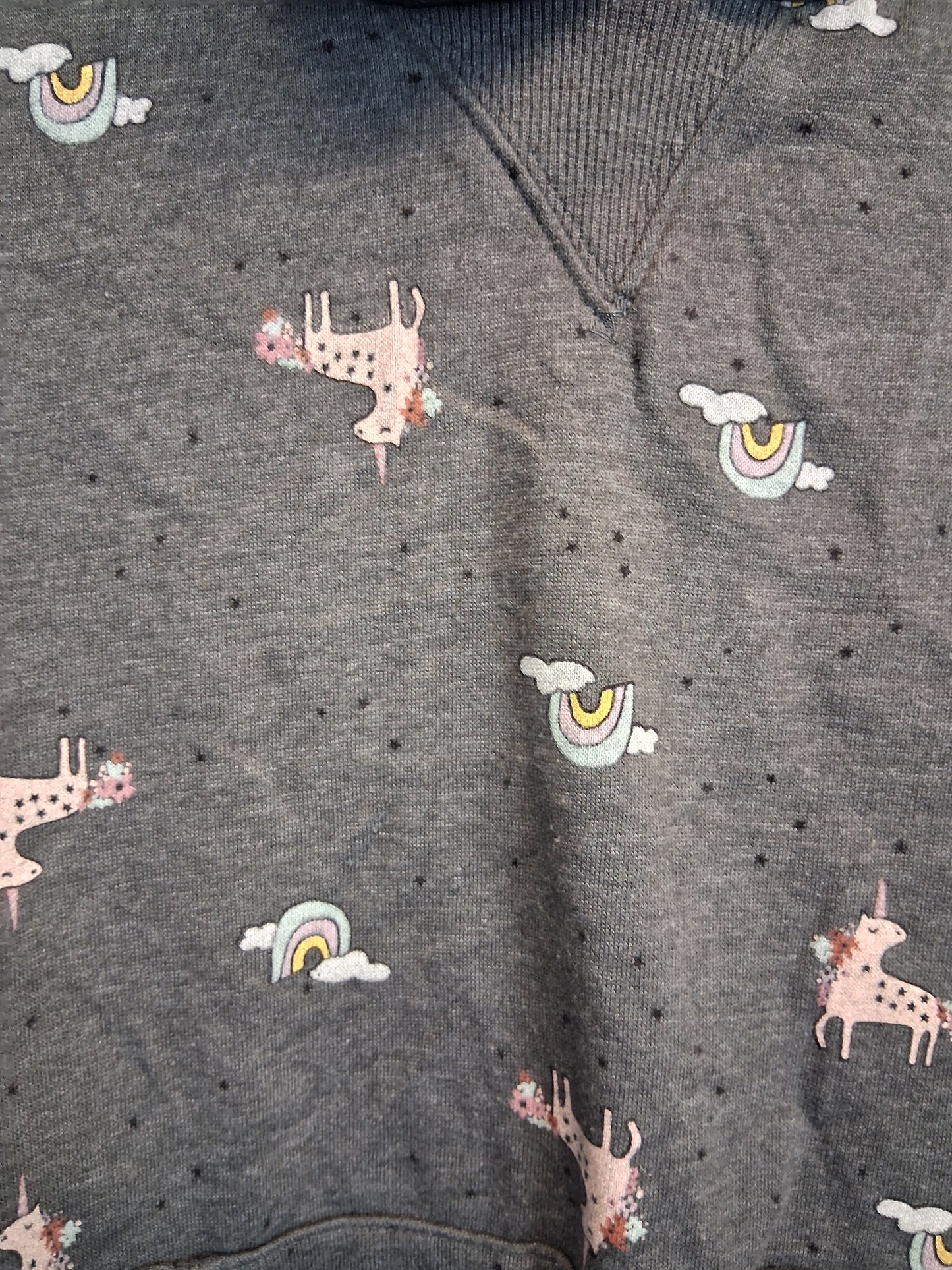 Next Girls Grey Unicorn Hoodie Pullover Jumper Age 16 Years