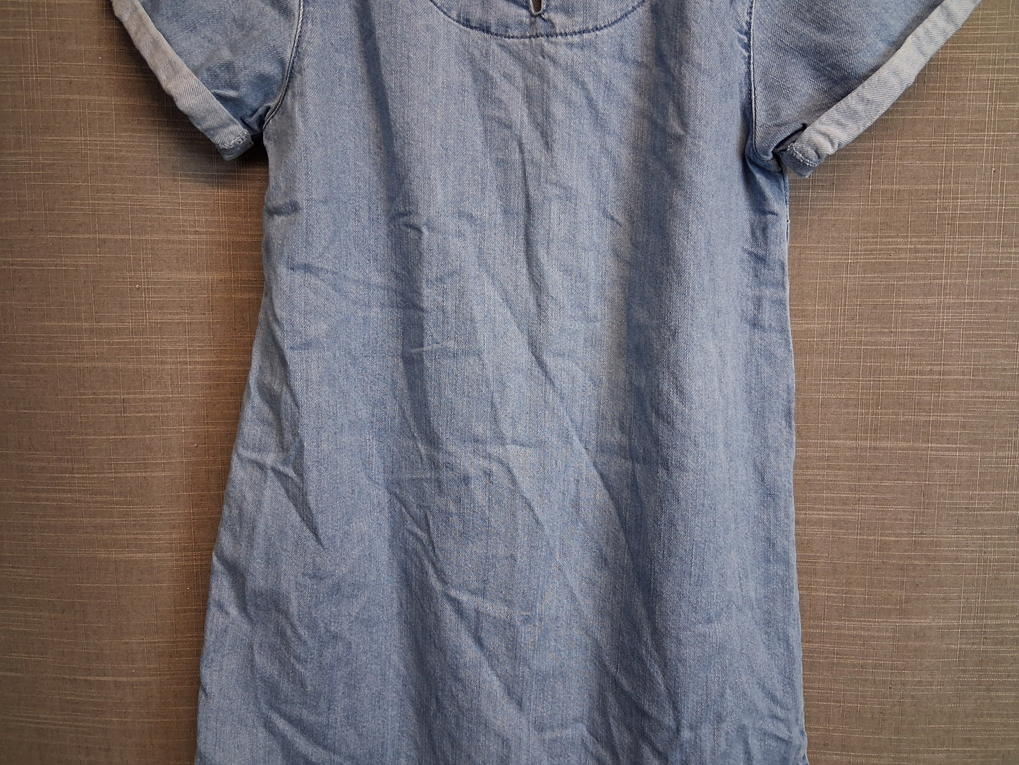 Next Girls Denim Blue A Line Dress Age 12 Years Short Sleeve