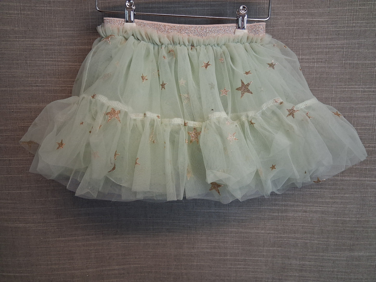 Next Girls Pale Green Gold Star Tutu Skirt Age 3-6 Months
