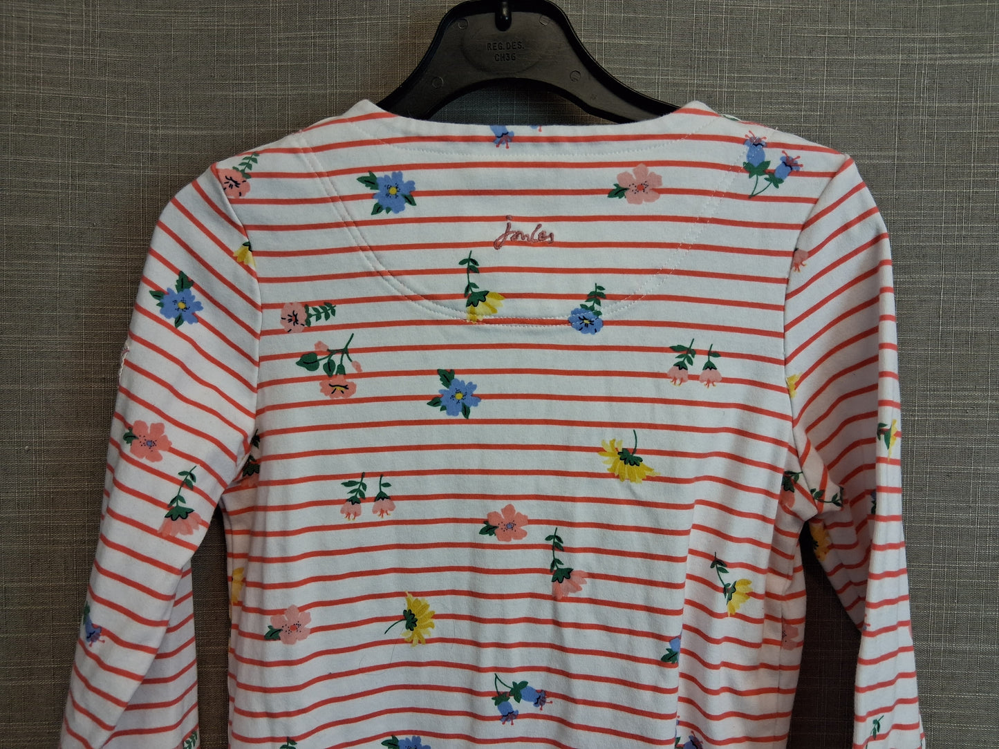 Joules Girls Long Sleeve Top Striped Floral Jersey Age 8 Years