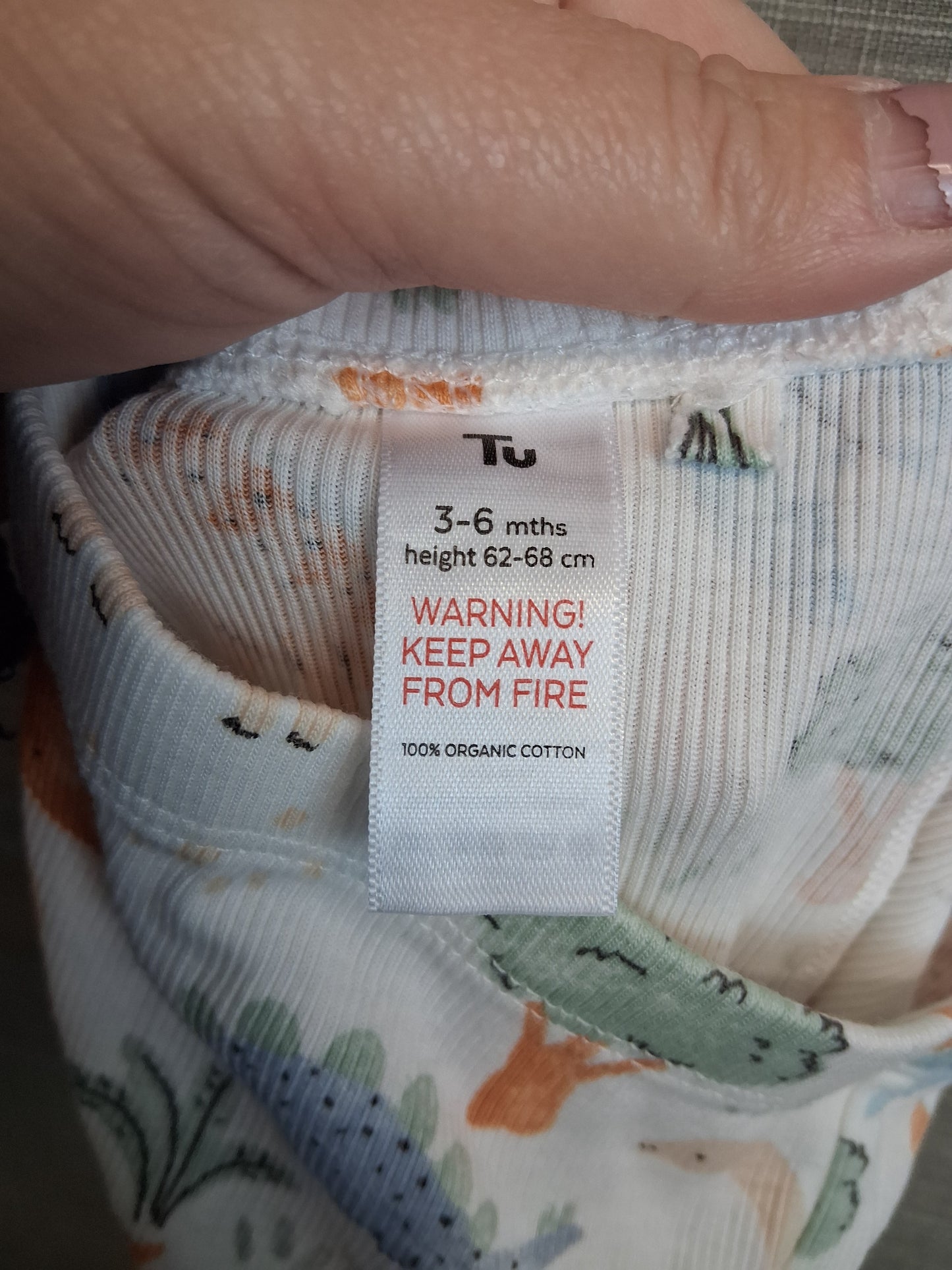 TU Boys Dinosaur Theme Joggers Age 3-6 Months Multicolour