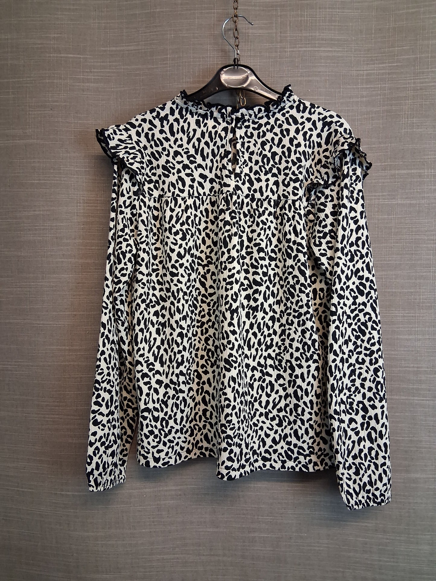 Next Girls Black White Animal Print Long Sleeve Top Age 12 Years