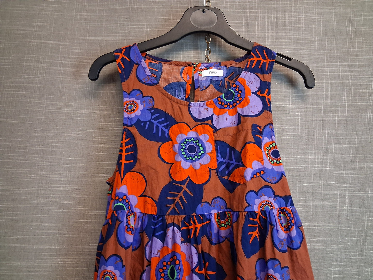 Next Girls Cotton Sundress Sleeveless Terracotta Mix Floral Age 9 Years