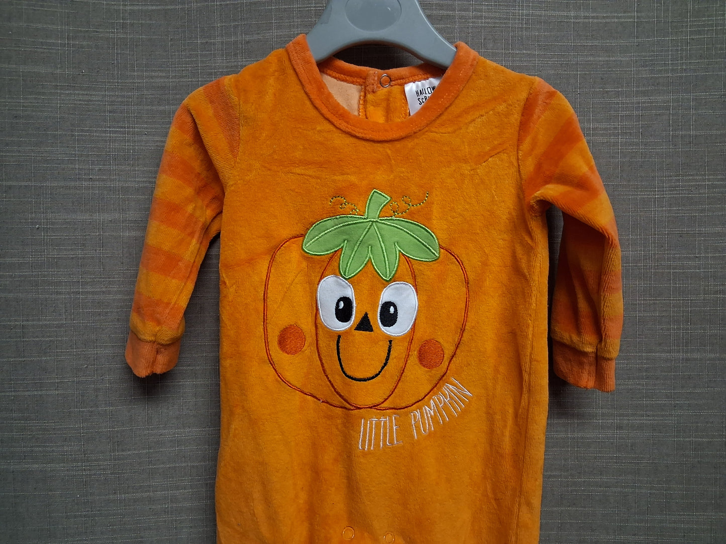 Hallowscream Baby Sleepsuit Romper Pumpkin Theme Orange Age 3-6 Months