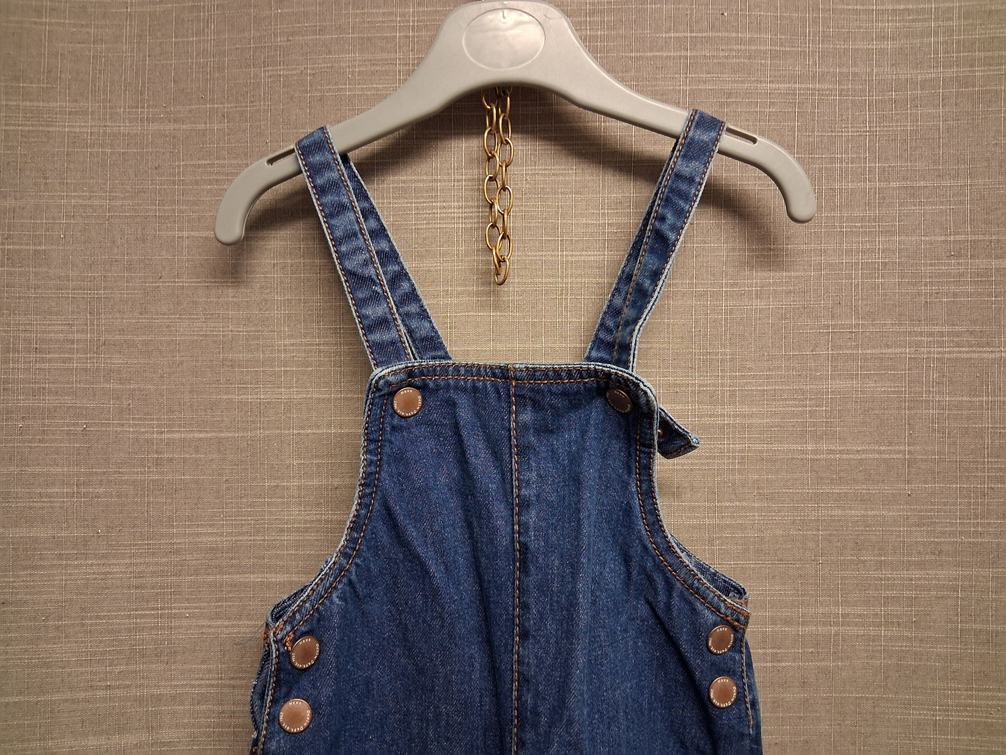 Next Girls Denim Dungarees Blue Age 18-24 Months