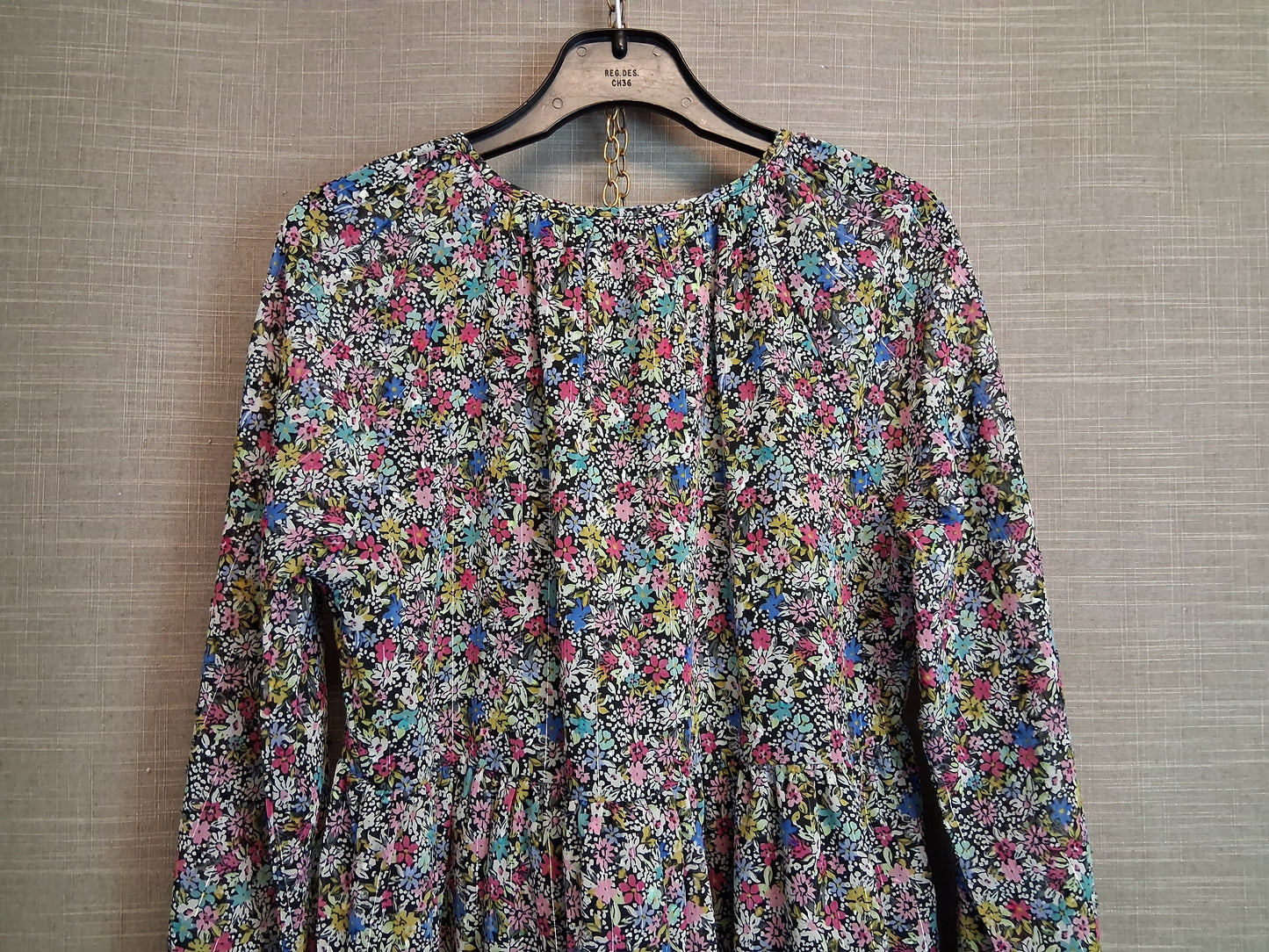Nutmeg Girls Floral Multicolour Dress Long Sleeve Age 8-9 Years
