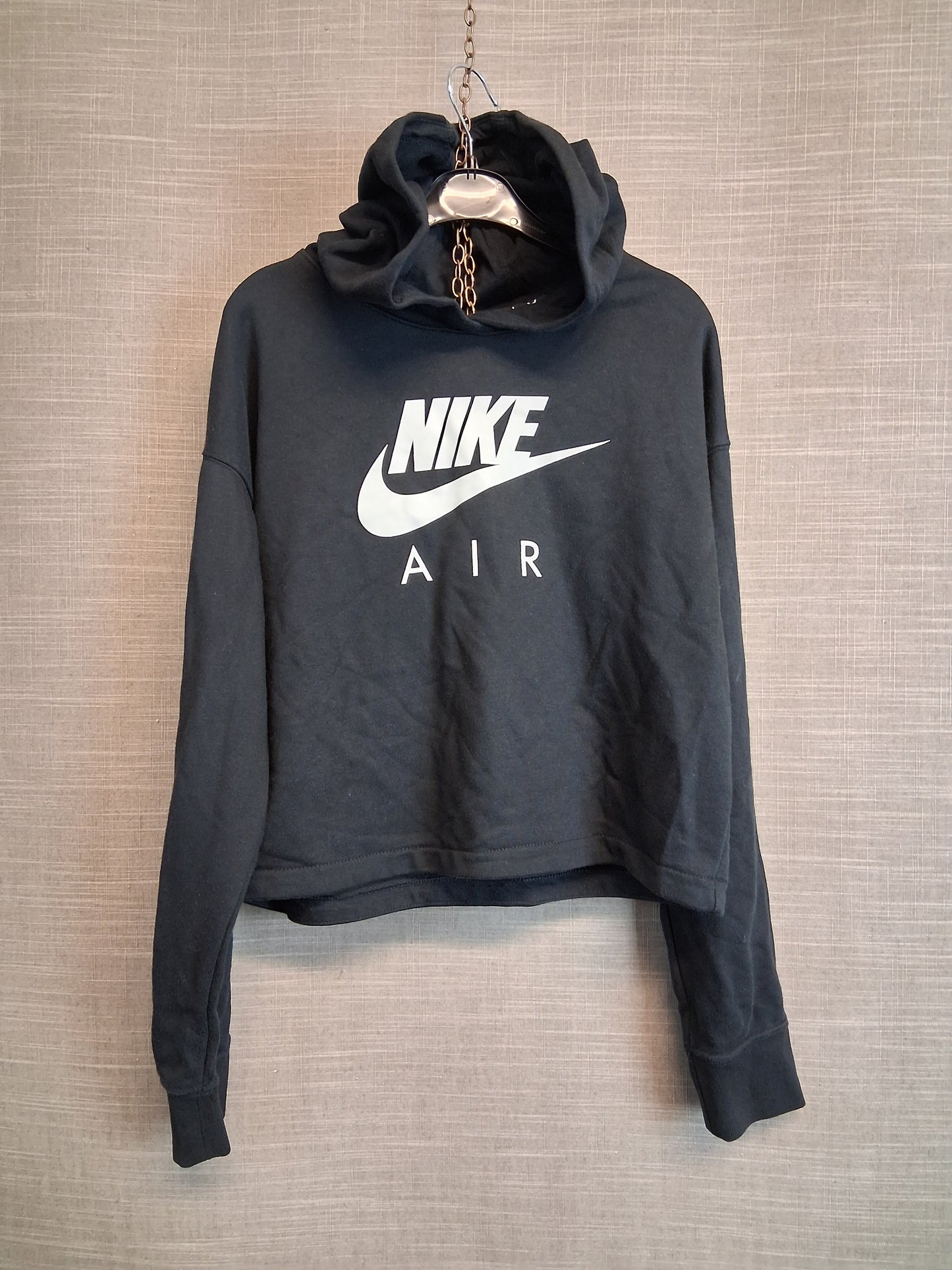 Nike Air Girls Hoodie Black Spellout Logo Age 12-13 Years