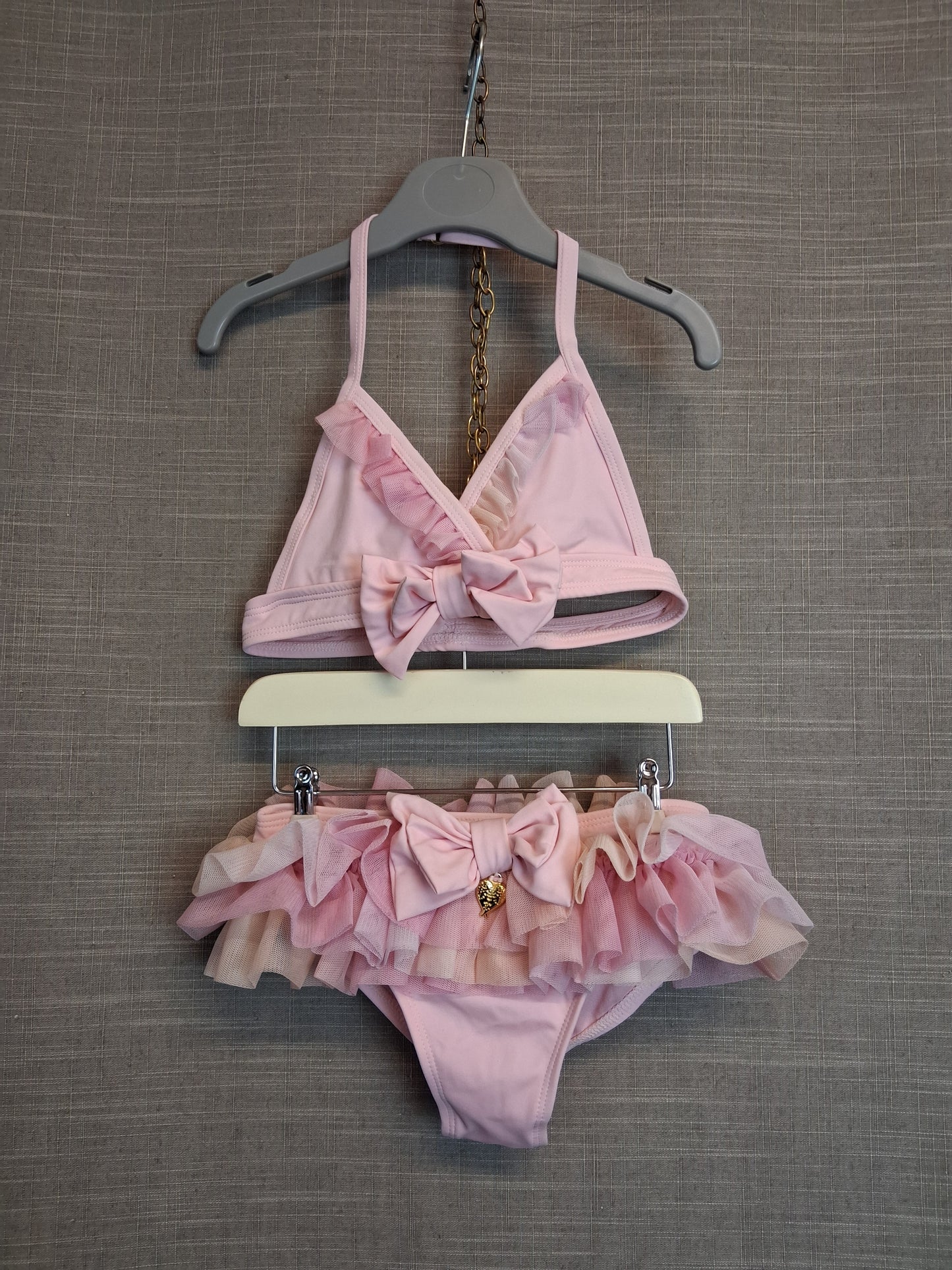 Angel Face Girls Bikini Set Pink Ruffle Age 5-6 Years