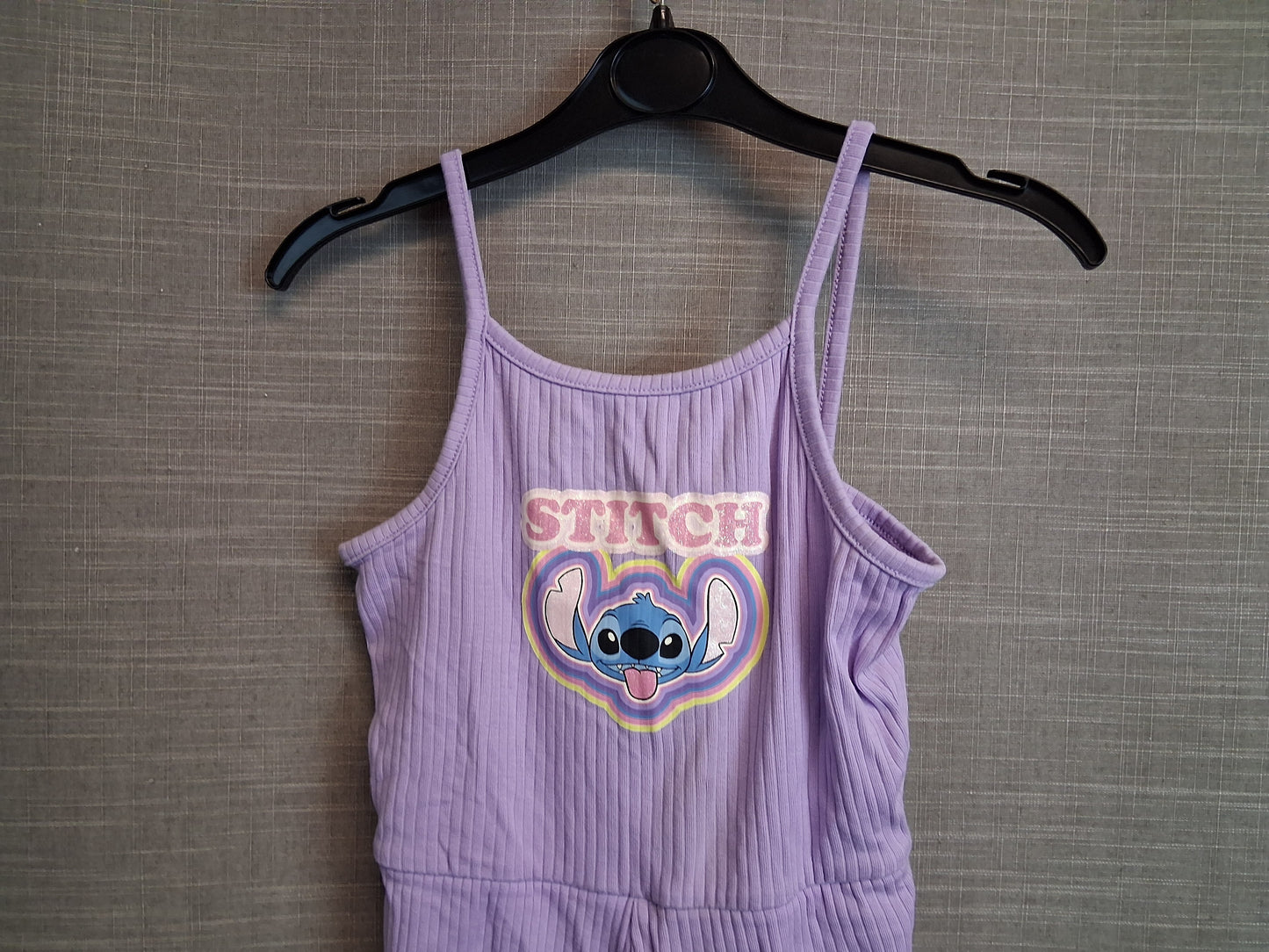 Disney Girls Stitch Purple Jersey Playsuit Age 7-8 Years