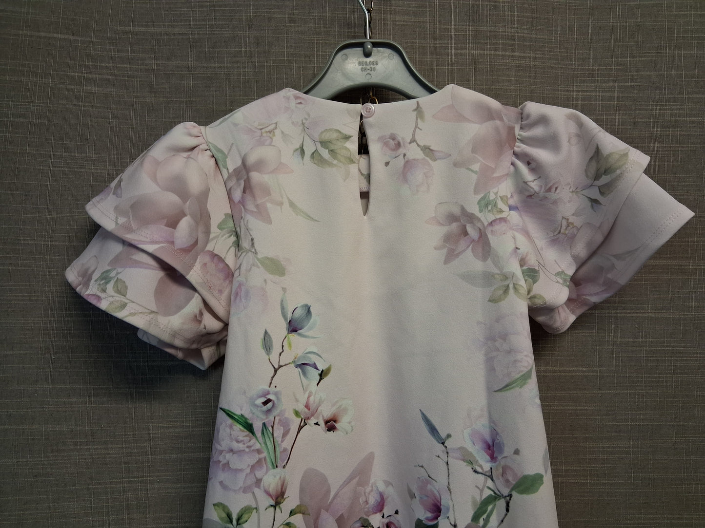 Next Girls Floral Pale Pink Frill Short Sleeve A Line Dress Age 5 Years