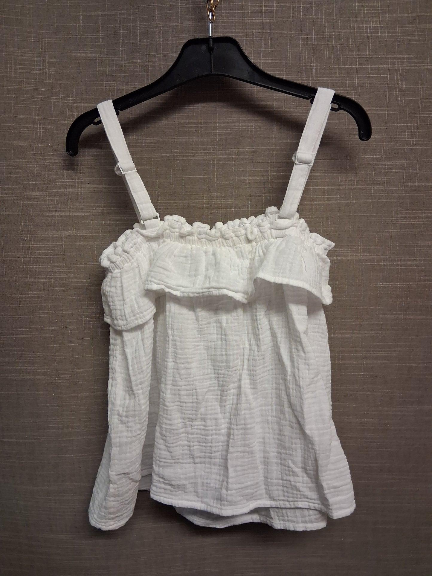Angels Girls White Cheesecloth Strappy Embroidered Vest Tank Top Age 11-12 Years