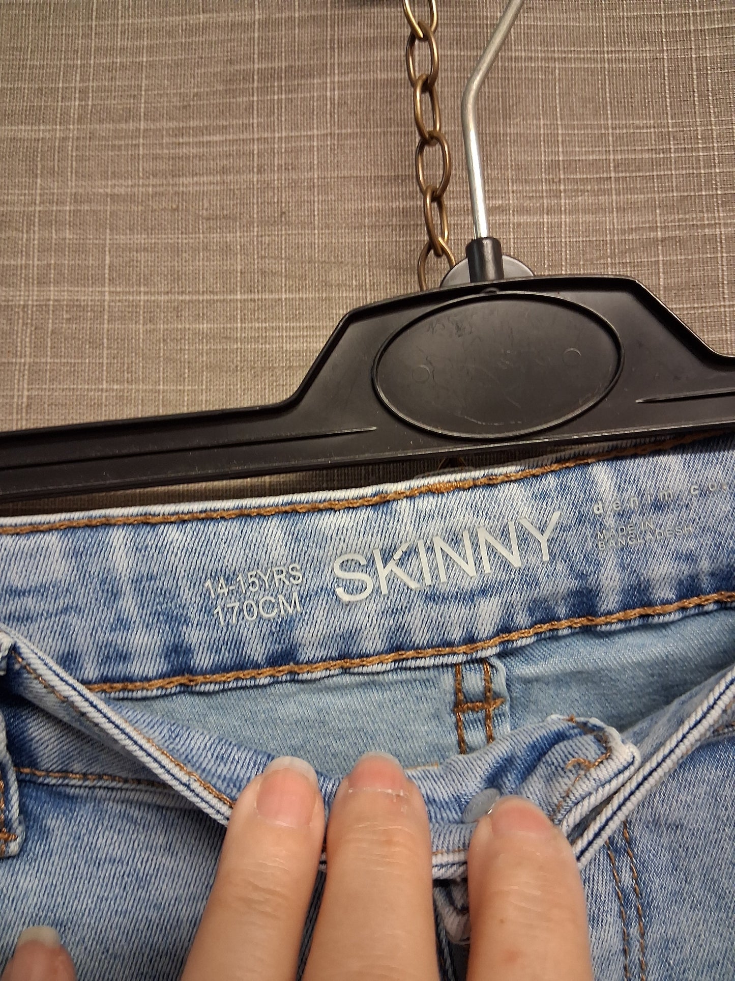 Primark Boys Blue Skinny Jeans Age 14-15 Years Lightwash