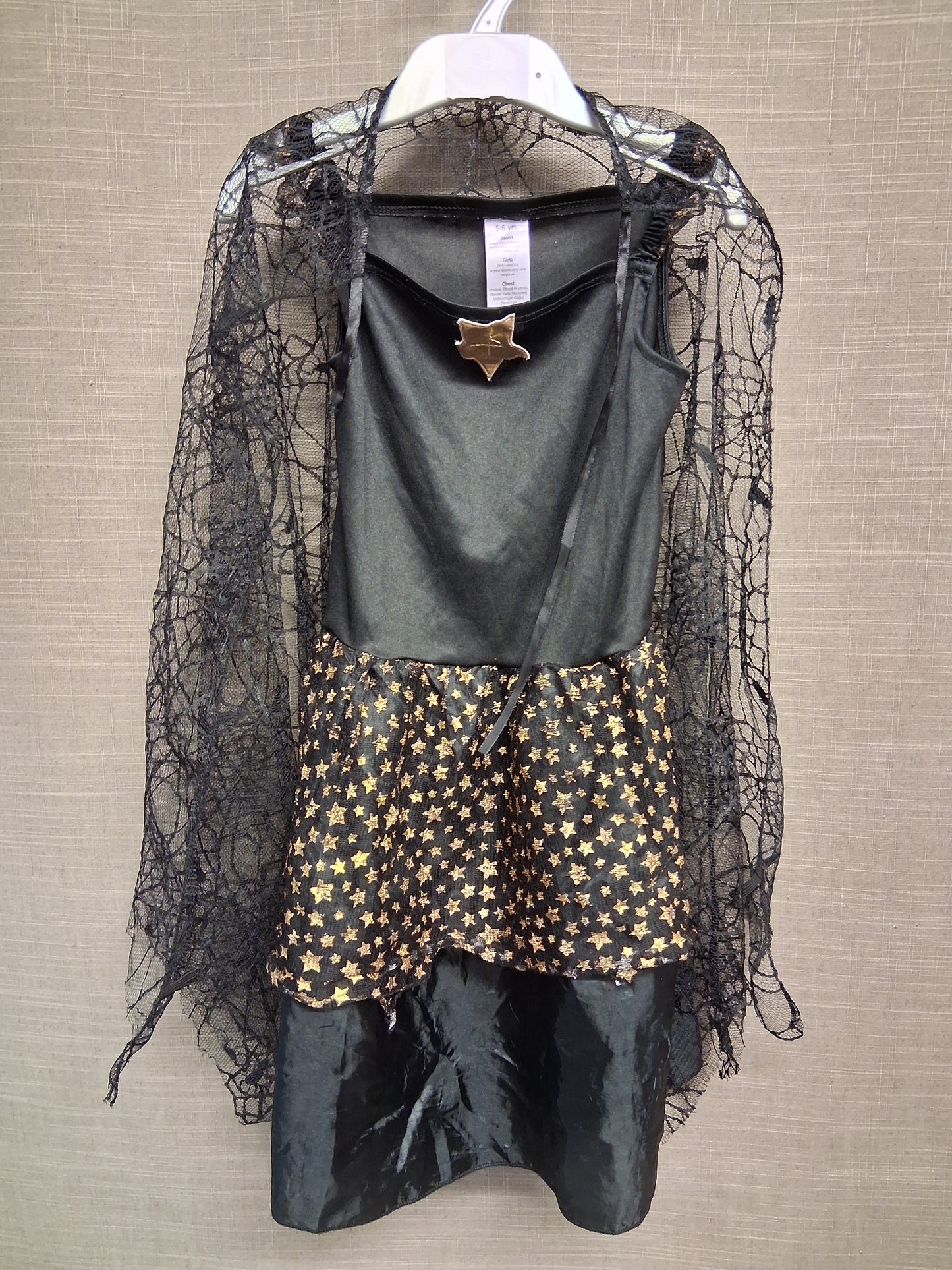 F&F Girls Halloween Witch Costume With Cape Age 5-6 Years