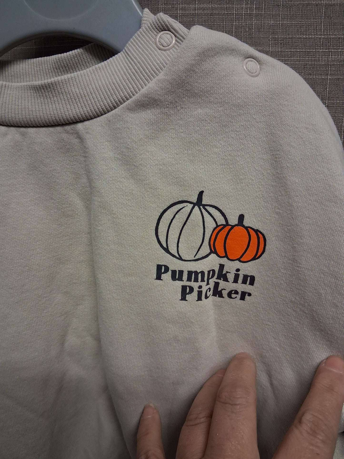 George Boys Beige Pumpkin Autumn Sweater Age 9-12 Months