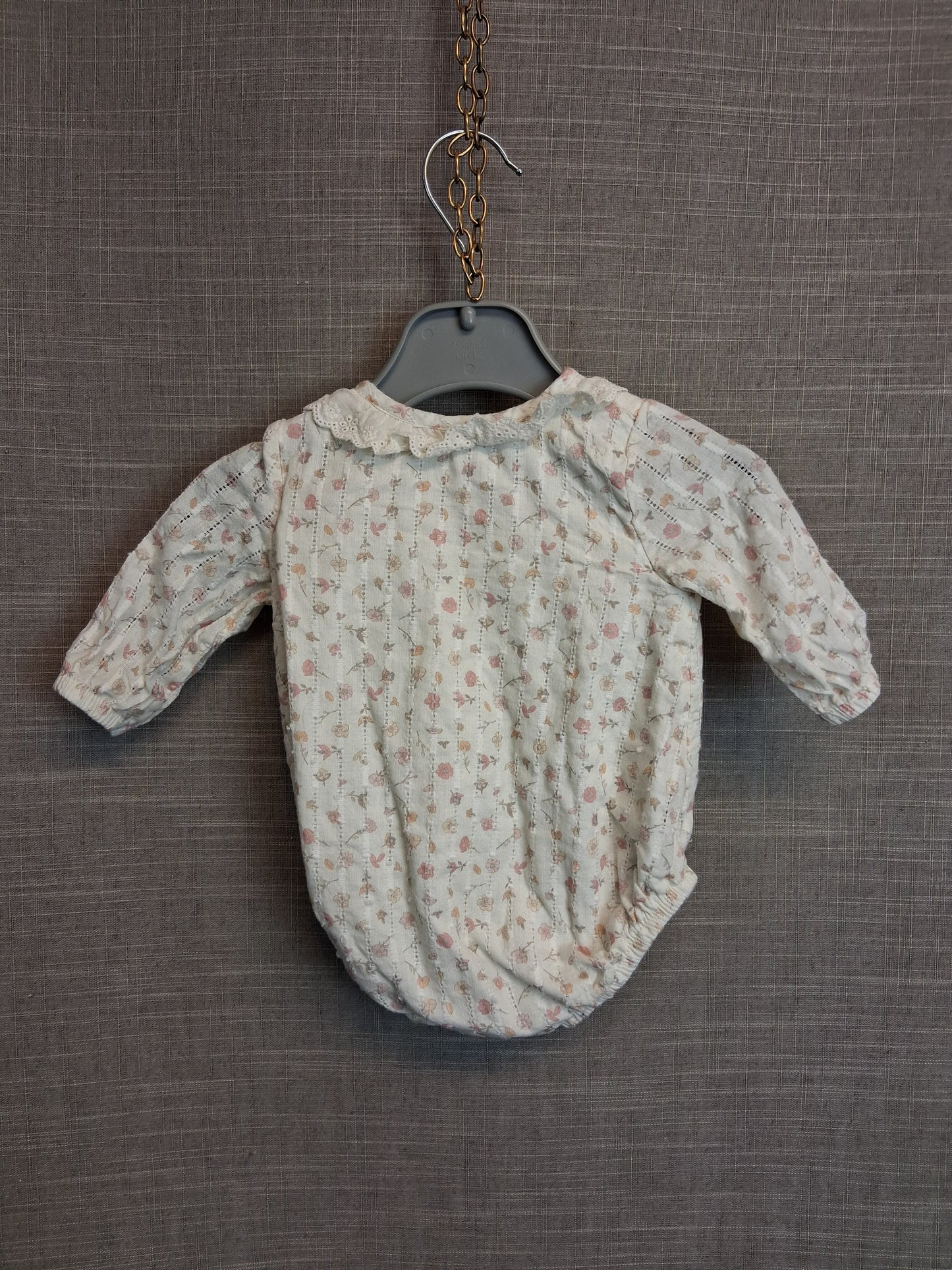 George Girls Cream Floral Cotton Bodysuit Age Tiny Baby